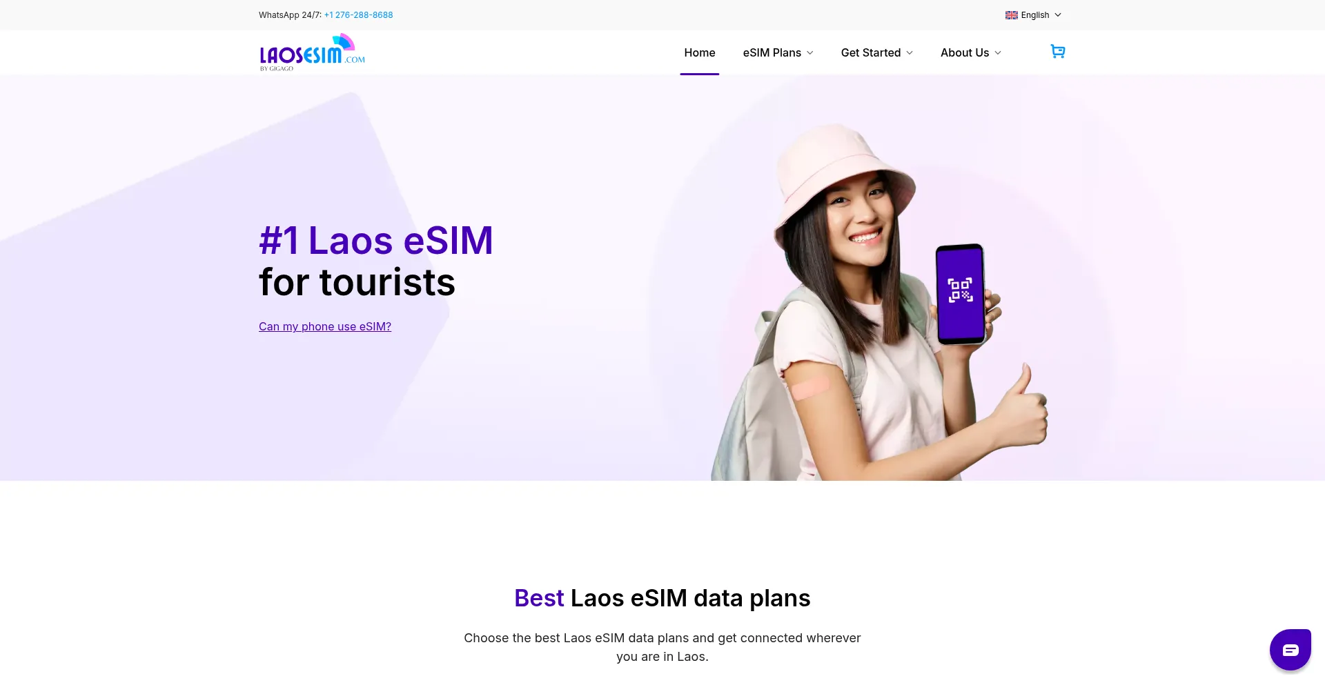 Website screenshot of Laosesim.com