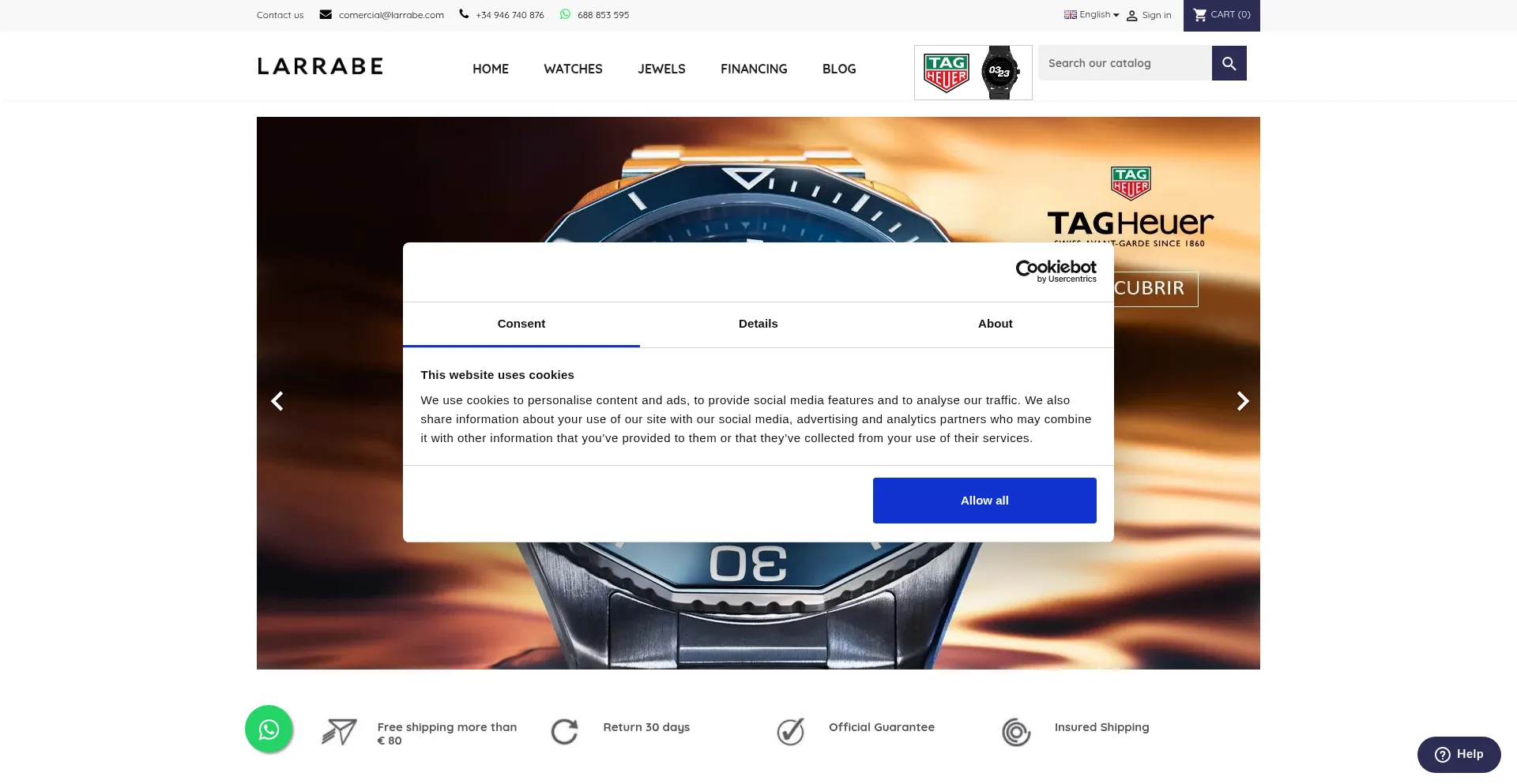 Website screenshot of Larrabe.com