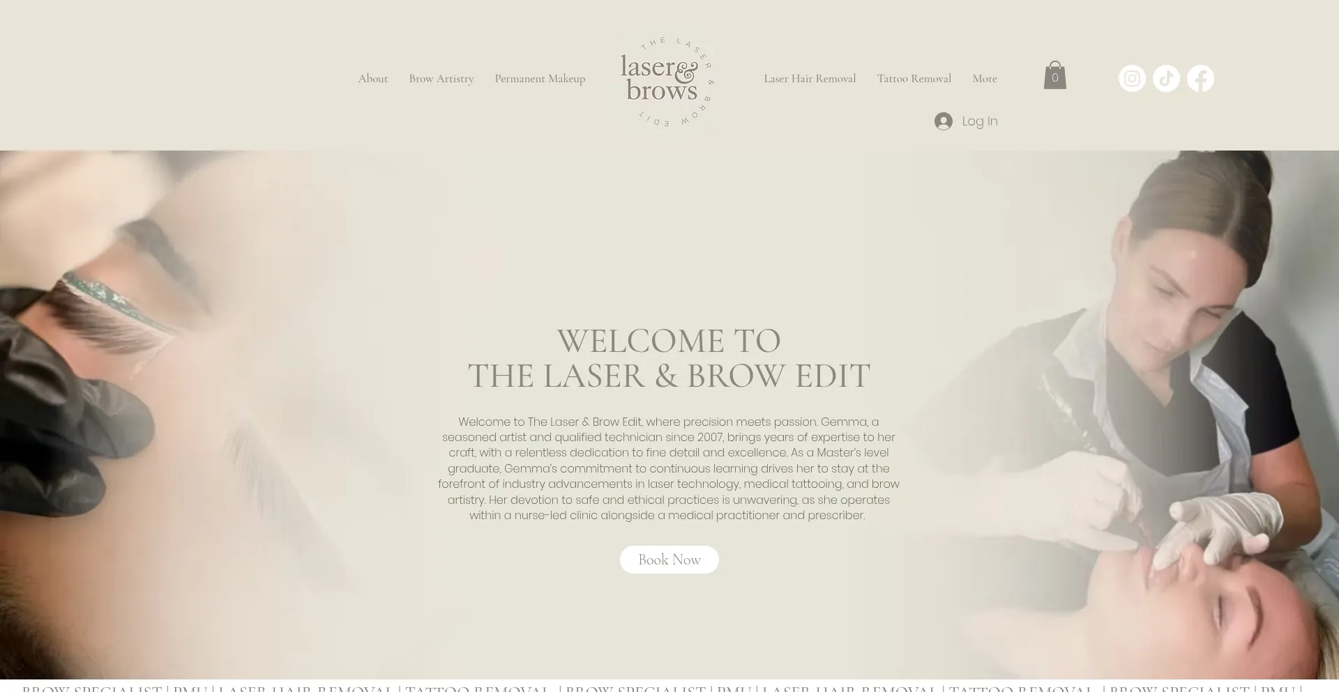 Website screenshot of Laserbrowedit.com