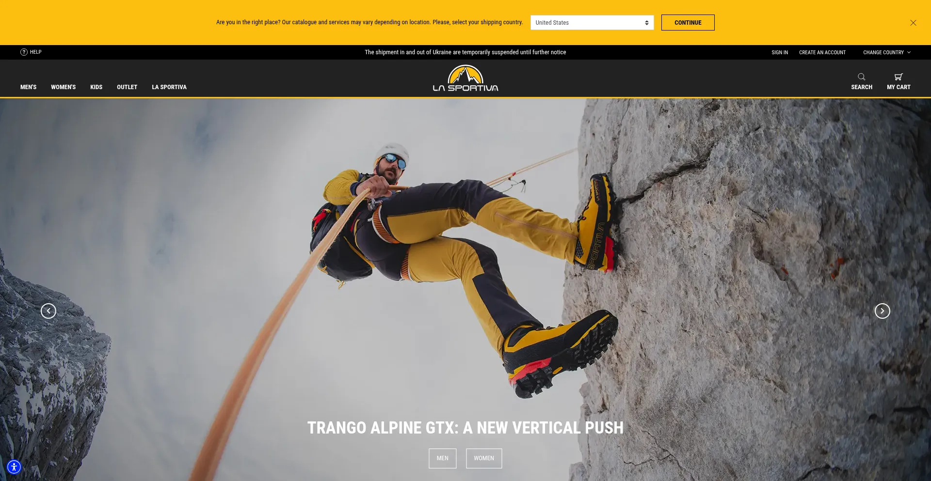 Website screenshot of Lasportiva.com