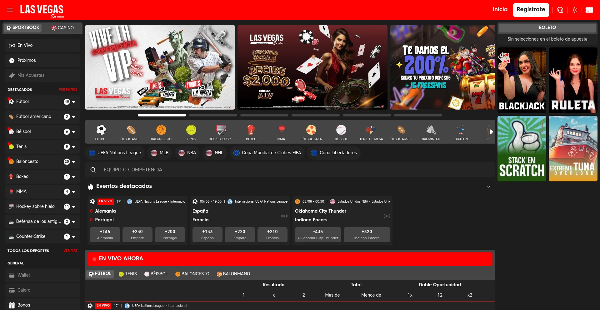 Website screenshot of Lasvegasenvivo.com