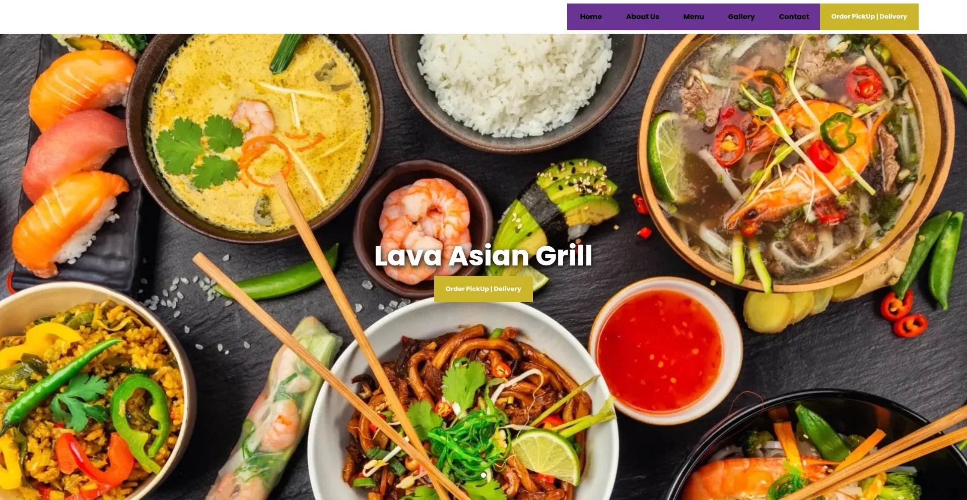 Website screenshot of Lavaasiangrill.site