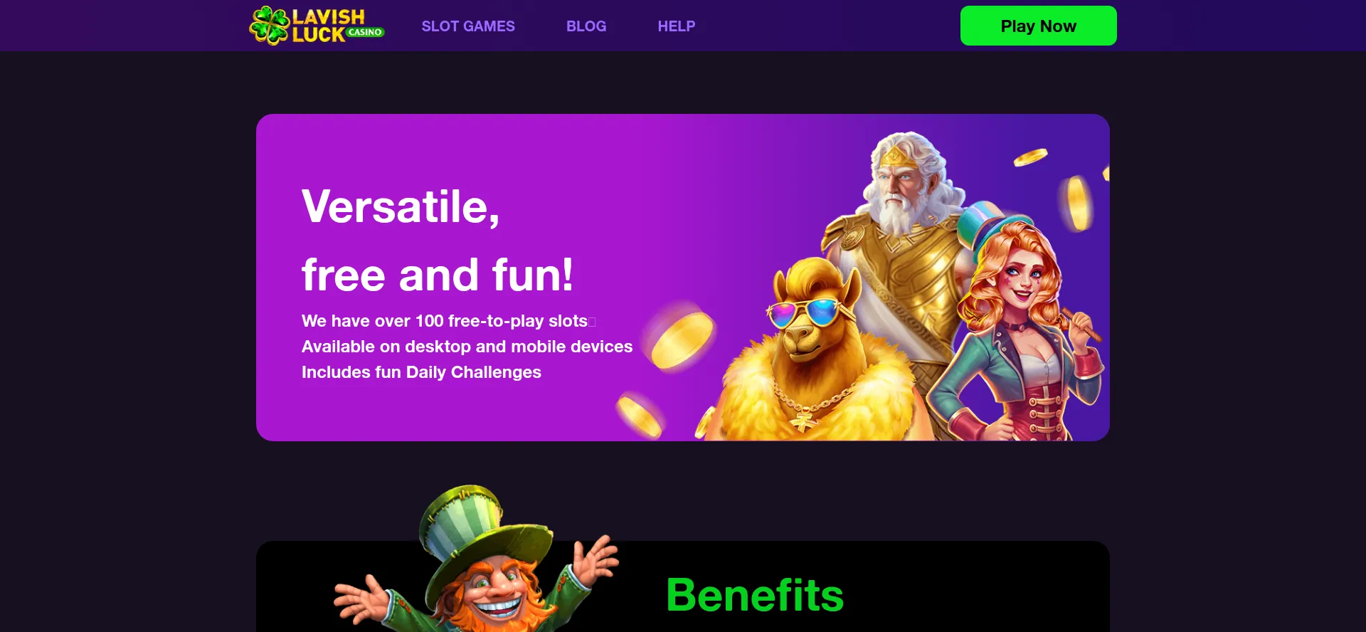 Website screenshot of Lavishluck.net
