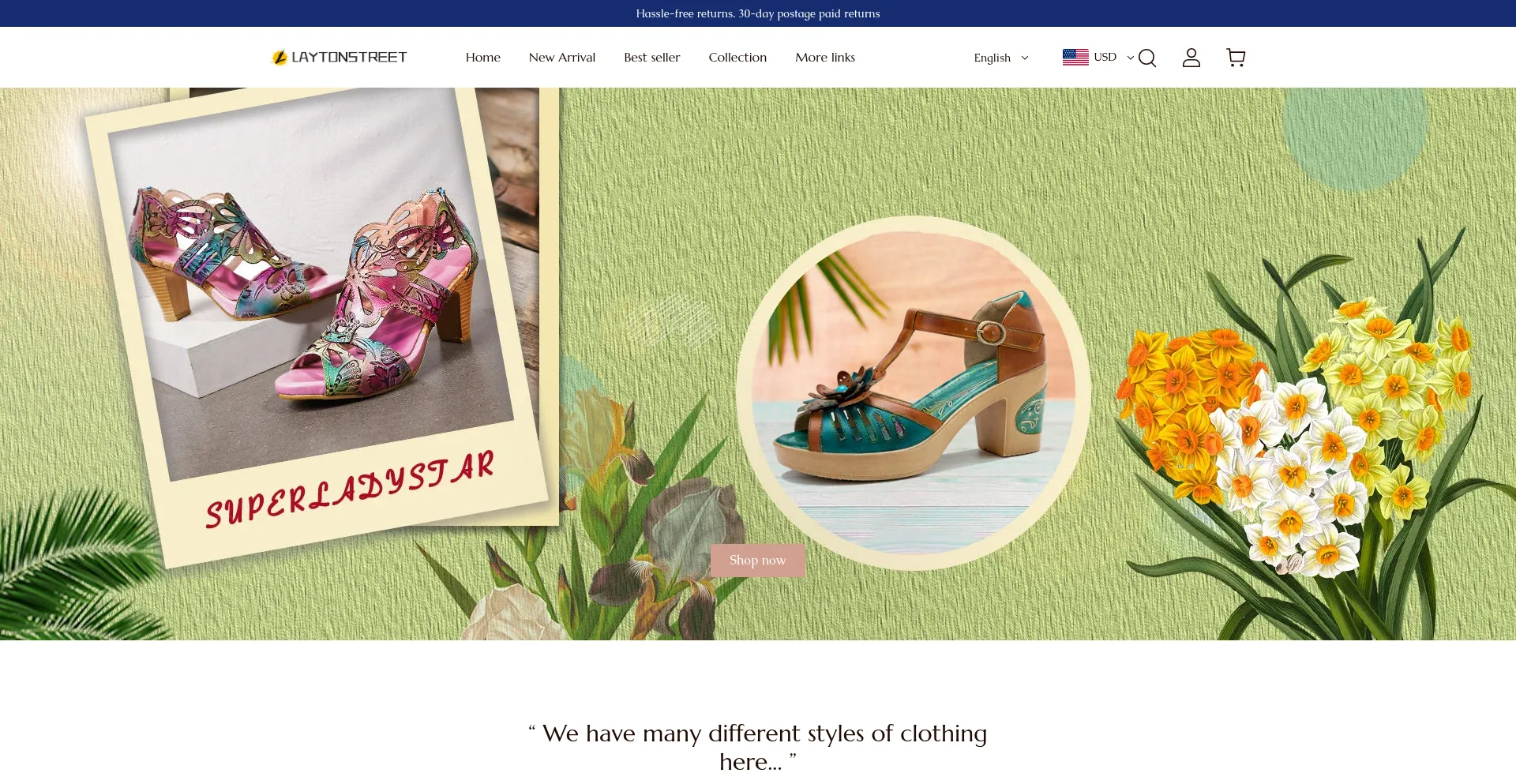 Website screenshot of Laytonstreet.com