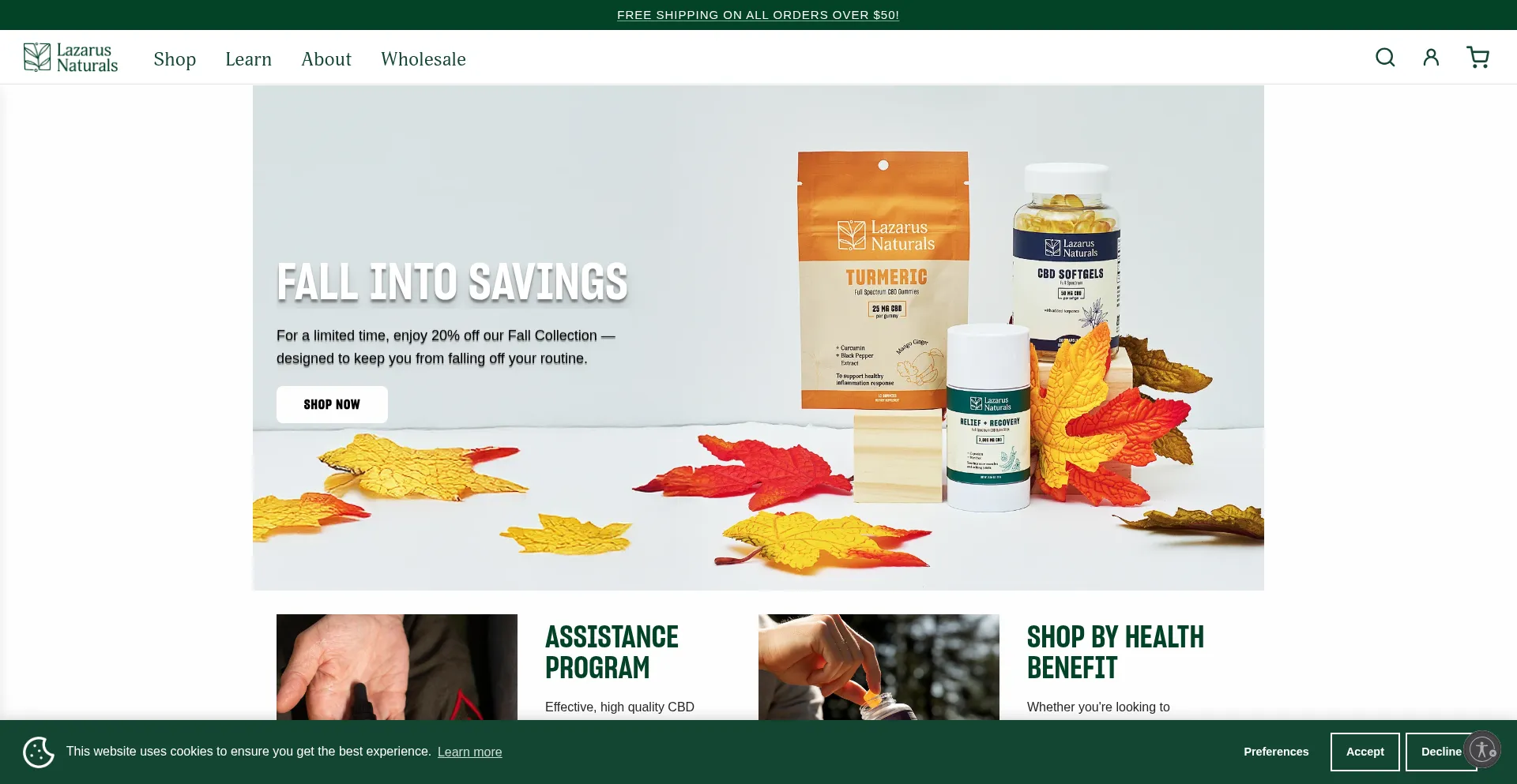 Lazarusnaturals.com Screenshot