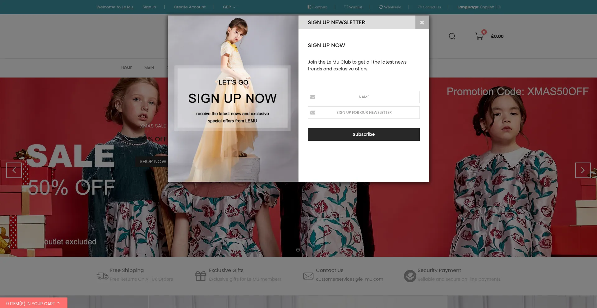 Website screenshot of Le-mu.com