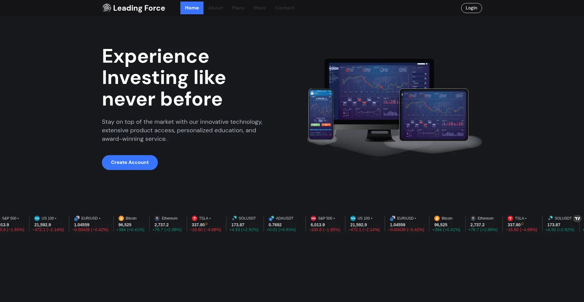 Website screenshot of Leadingforce.io