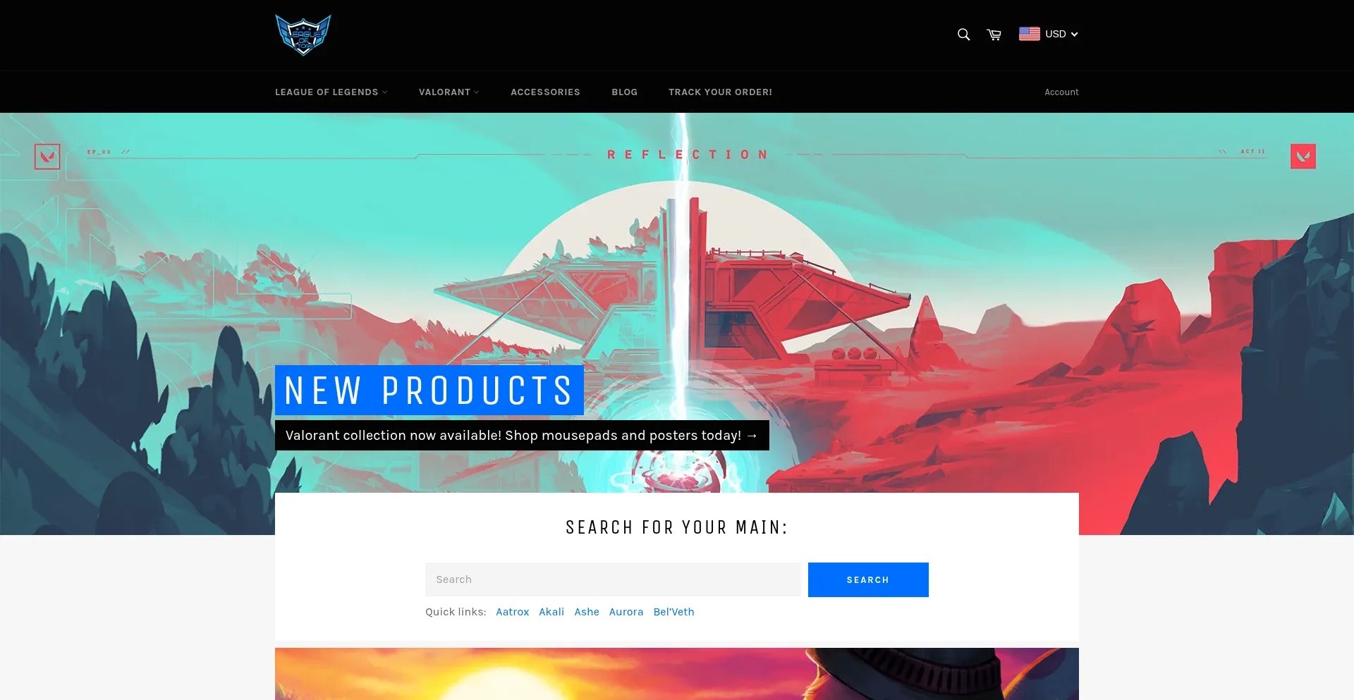 Website screenshot of Leagueofstore.com
