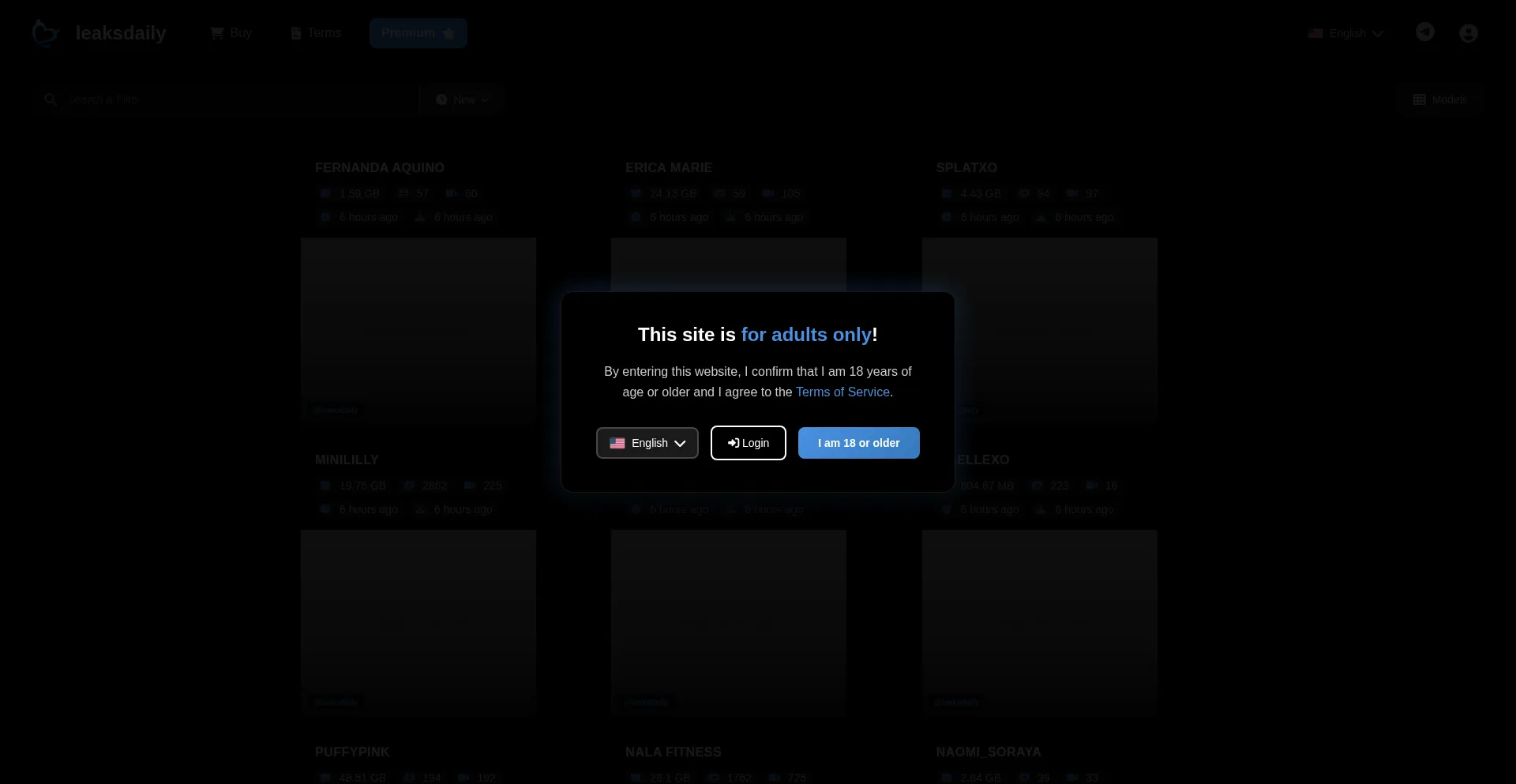 Website screenshot of Leaksdaily.com
