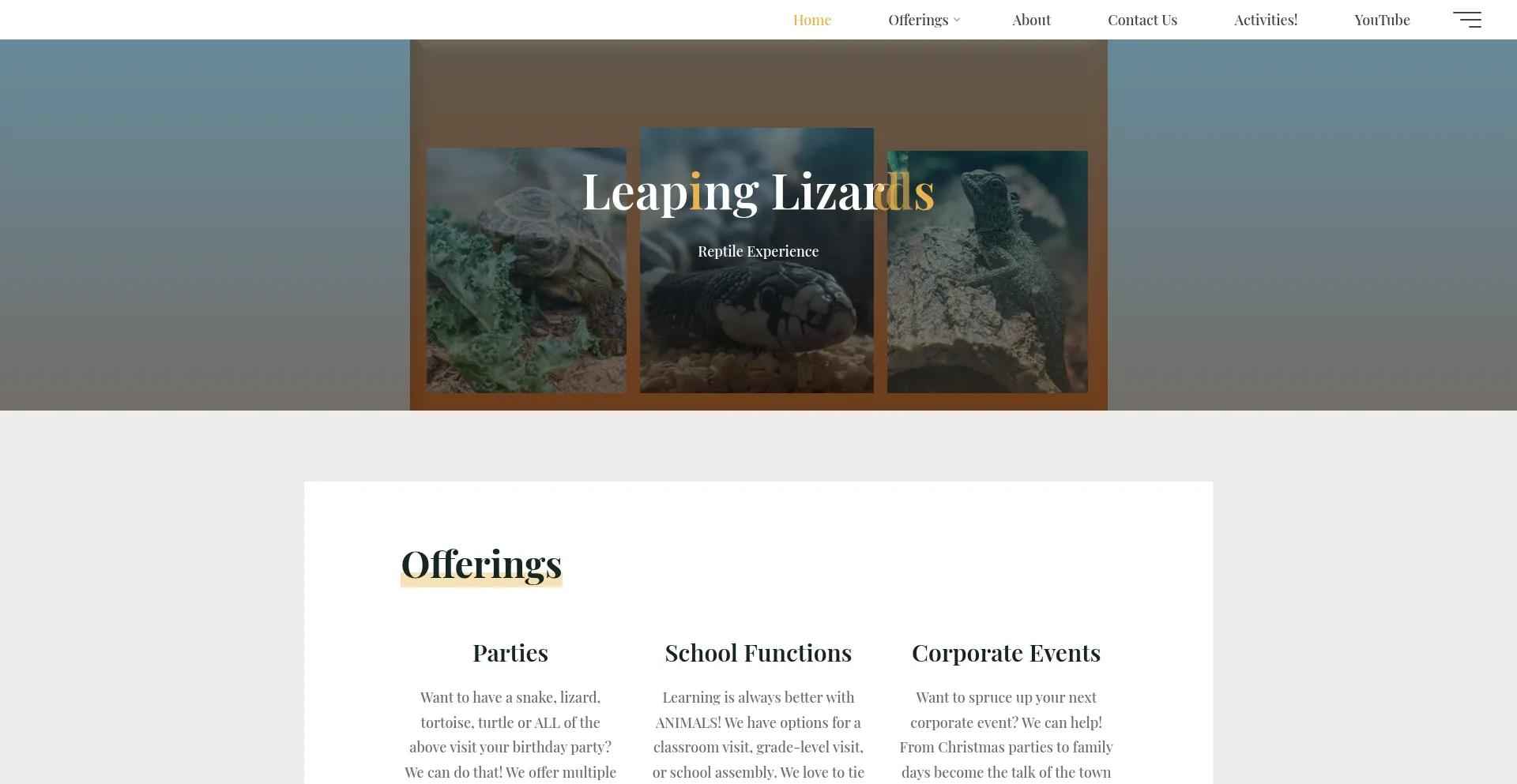 Leapinglizardsreptileexperience.com