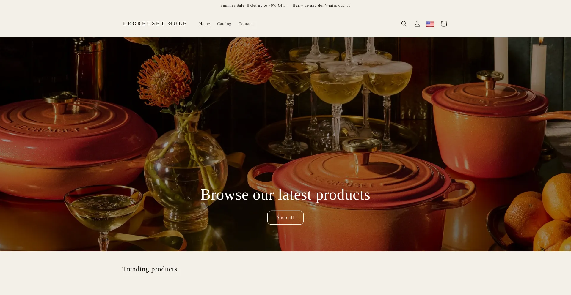 Website screenshot of Lecreusetgulf.com