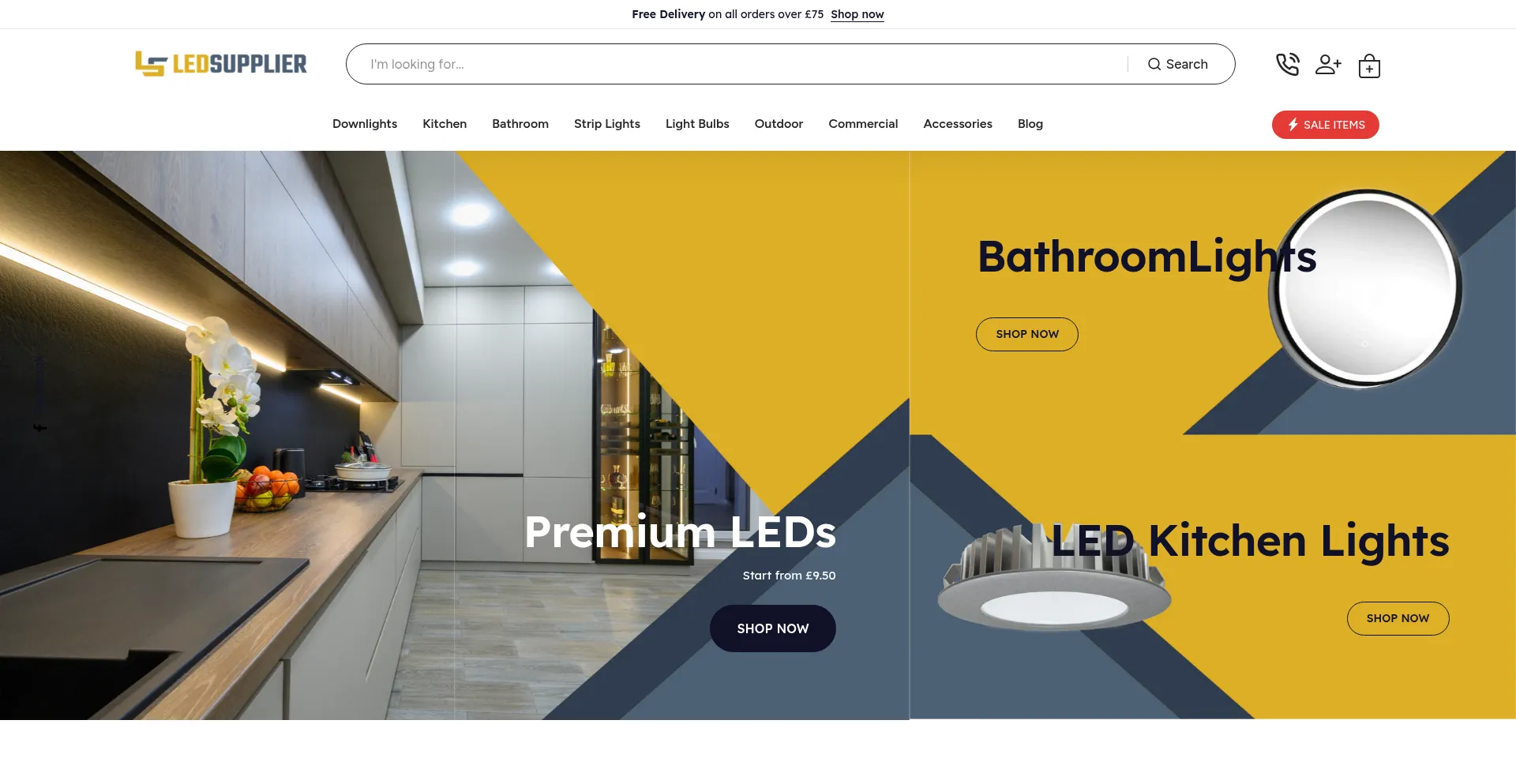 Website screenshot of Ledsupplier.co.uk