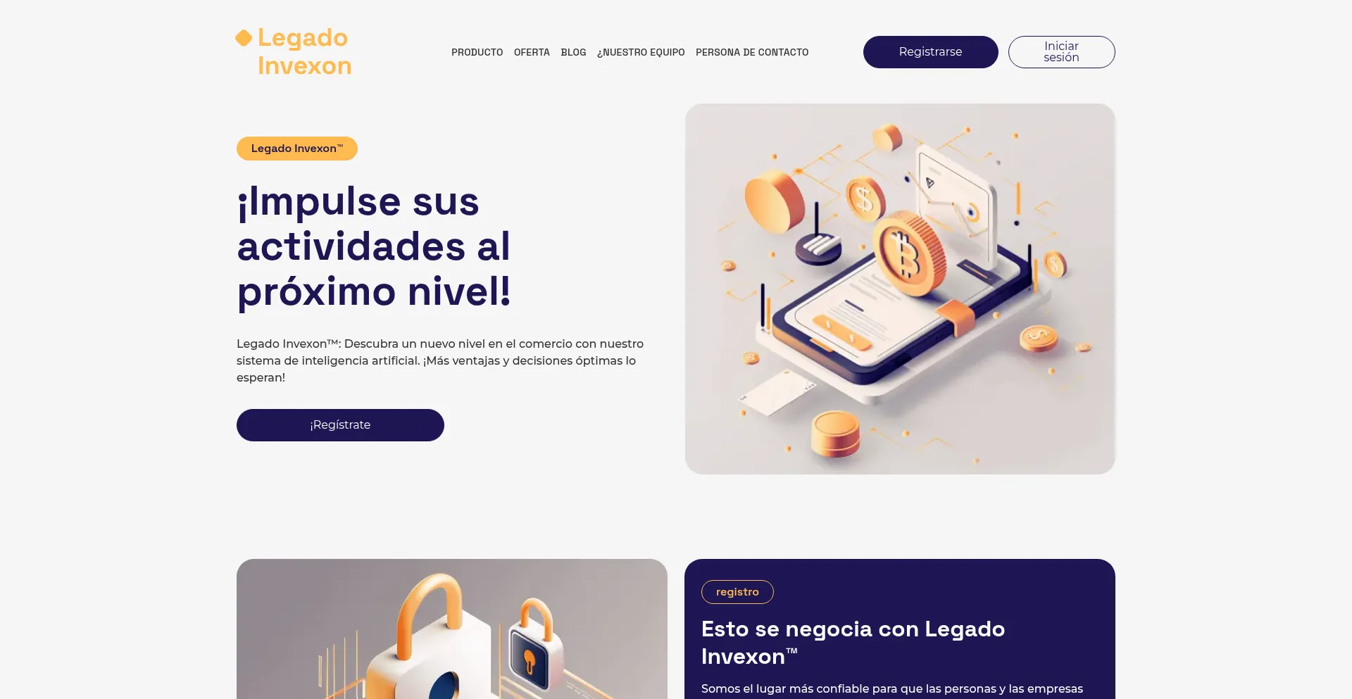 Website screenshot of Legado-invexon.co