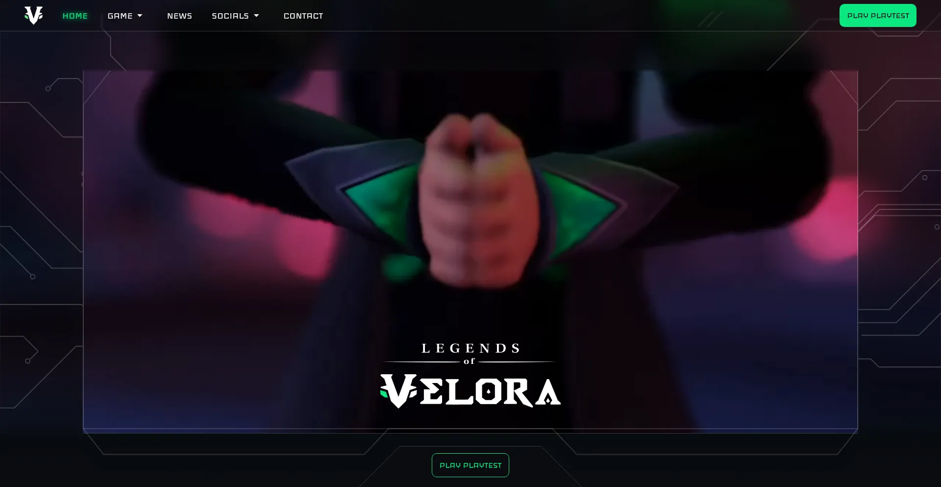 Website screenshot of Legendsofvelora.com