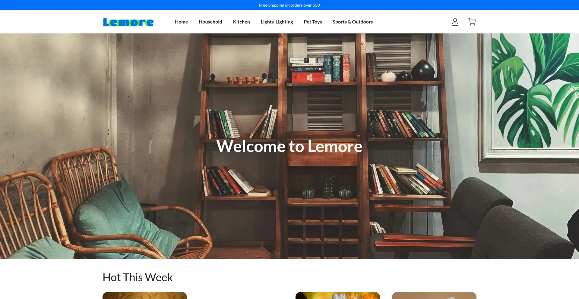 Website screenshot of Lemore.shop