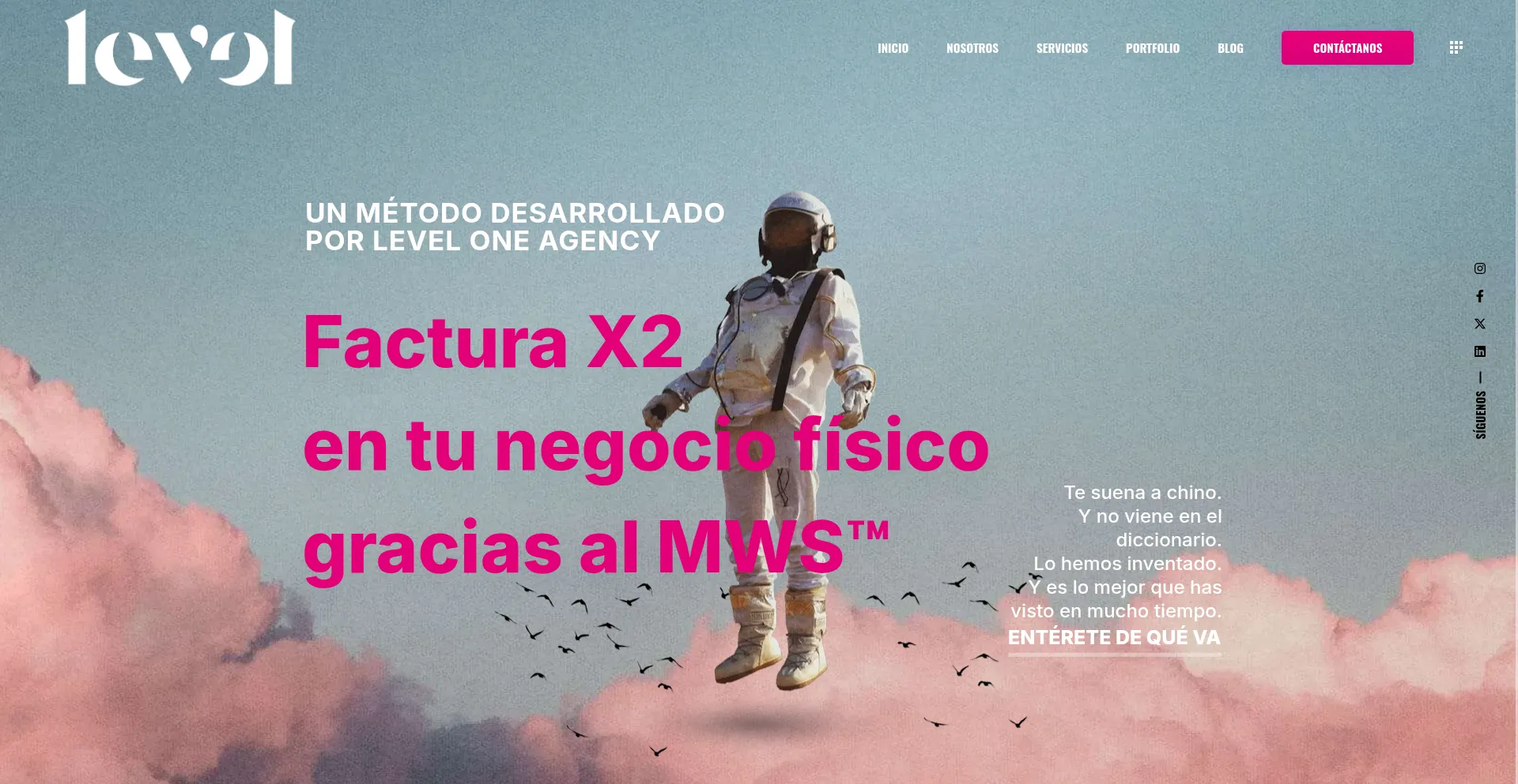 Website screenshot of Levelone.agency