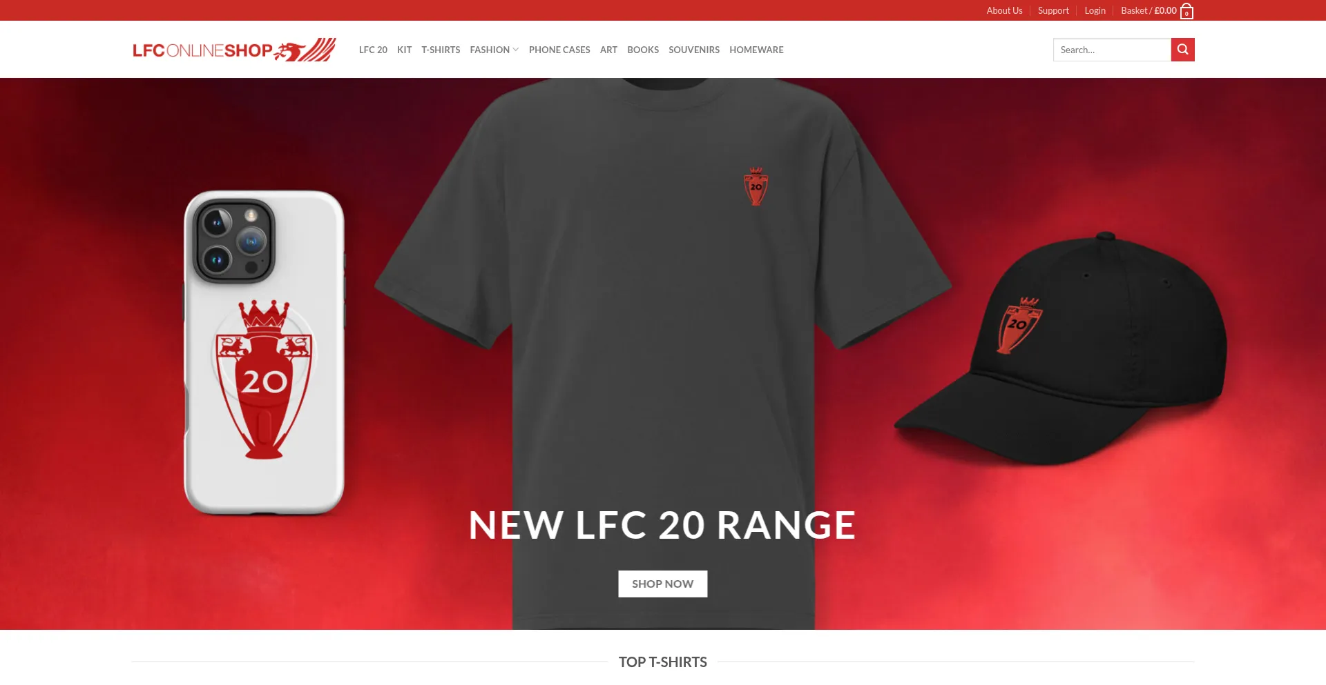 Website screenshot of Lfconlineshop.com