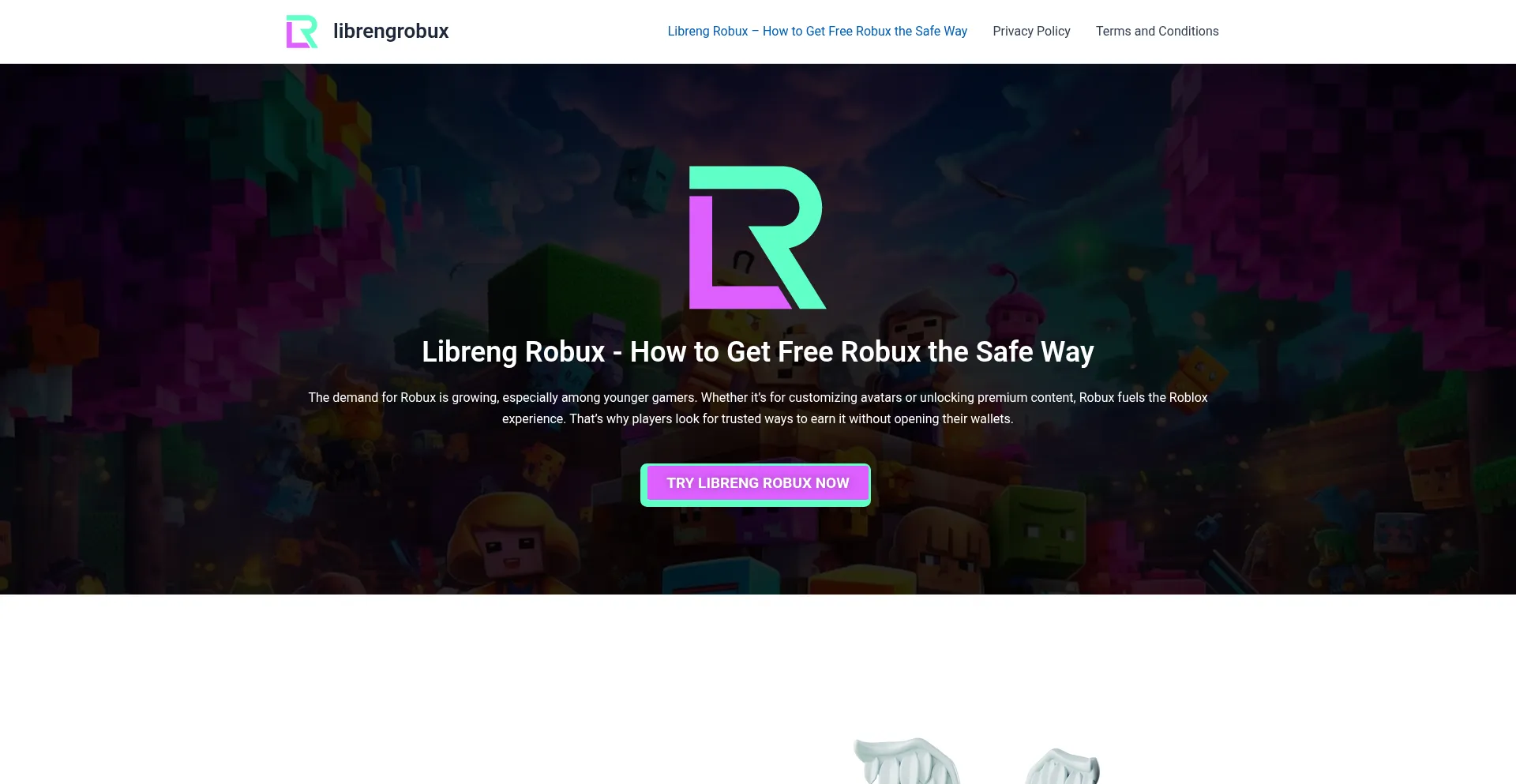 Website screenshot of Librengrobux.click