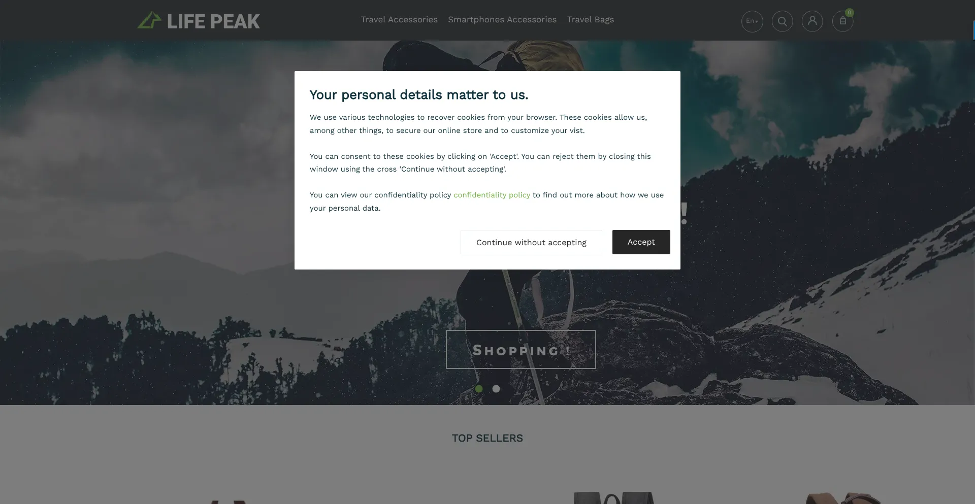 Website screenshot of Life-peak.com