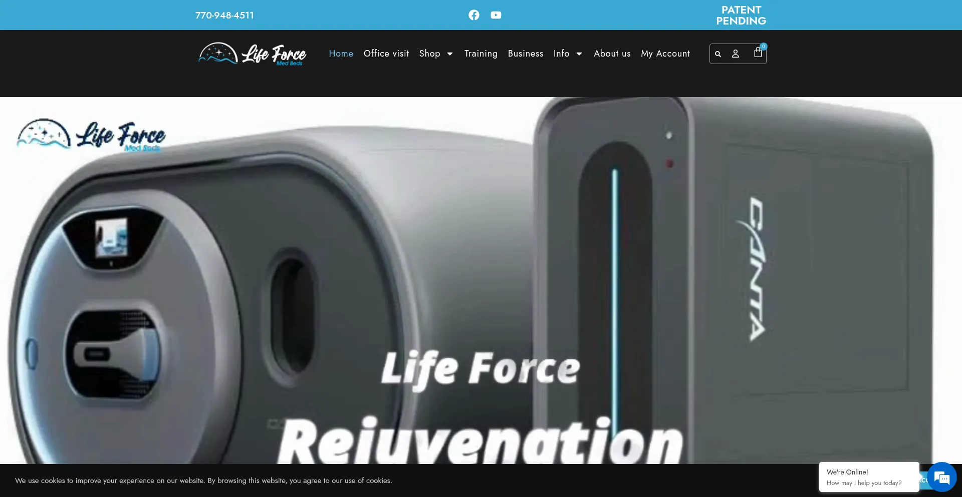 Website screenshot of Lifeforcemedbeds.com