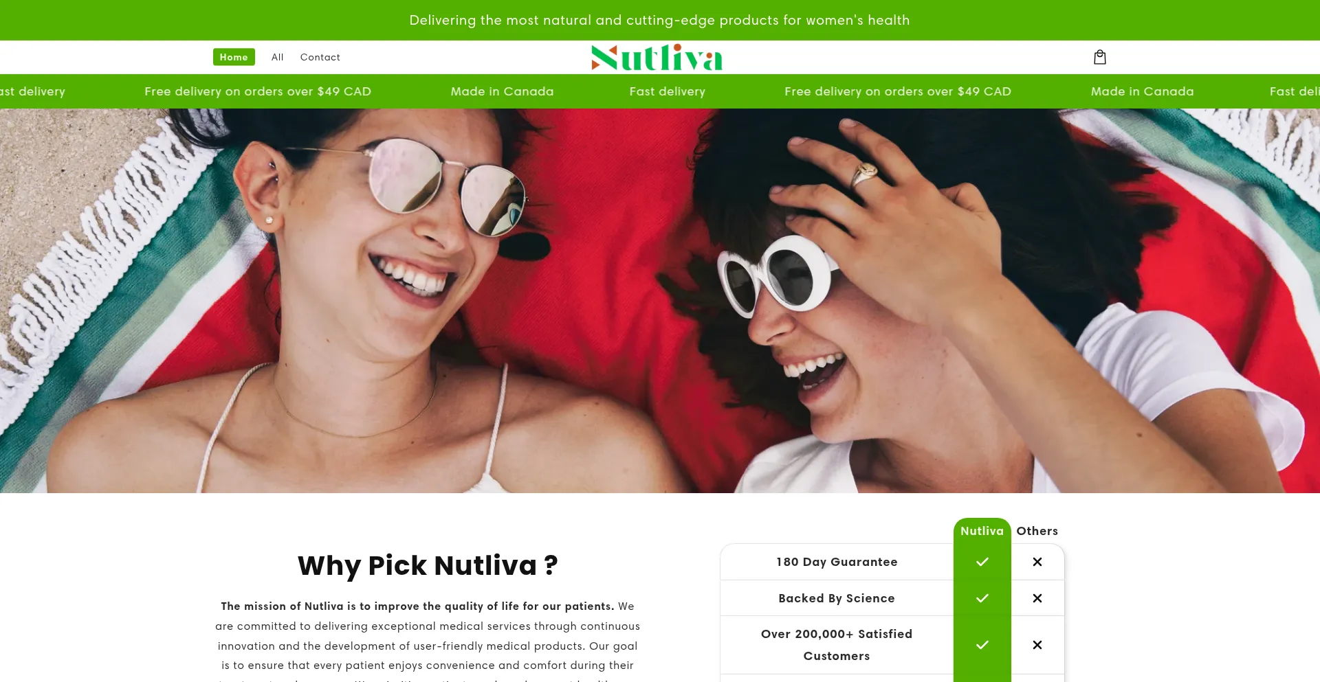 Website screenshot of Lifora.shop