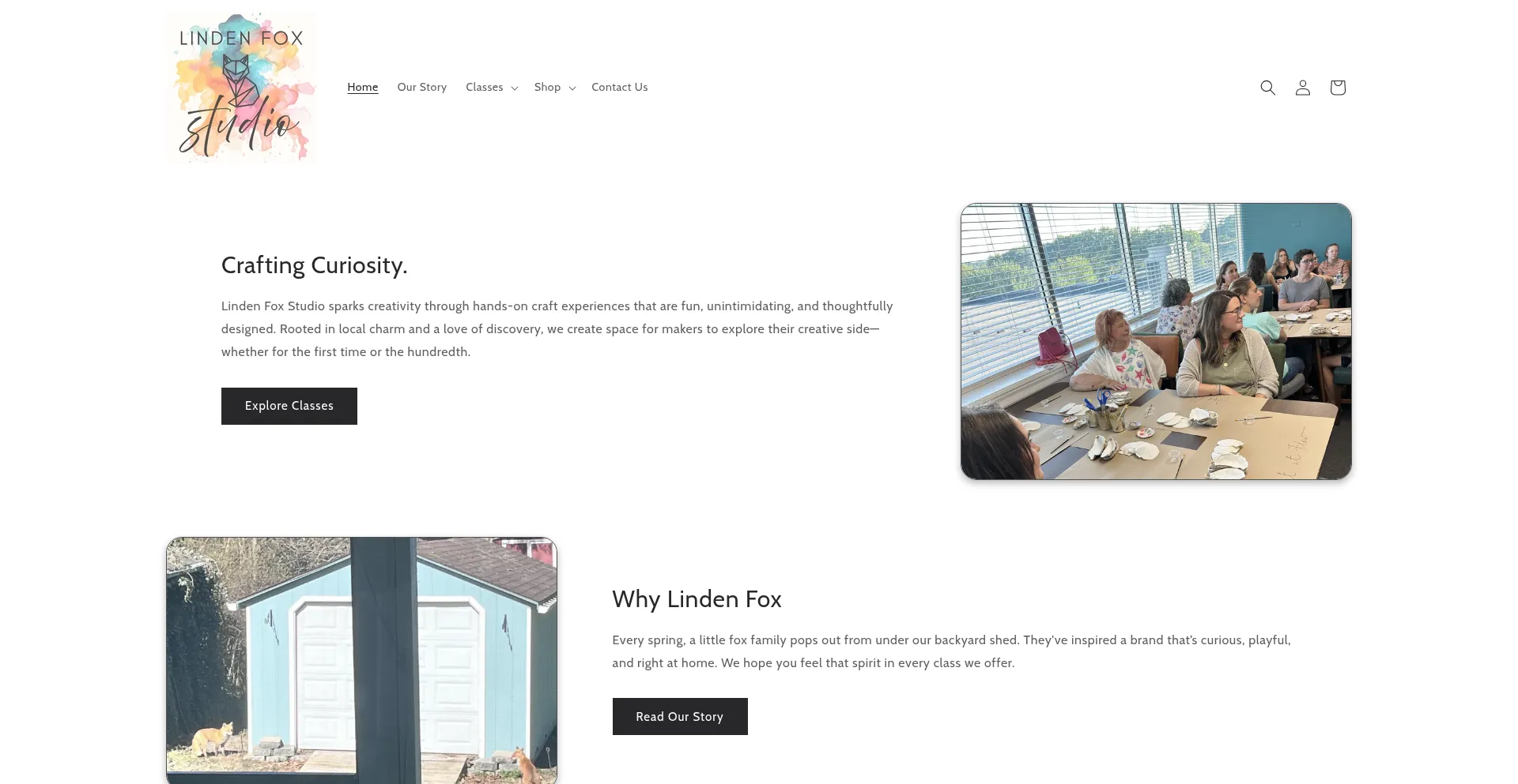 Website screenshot of Lindenfox.art