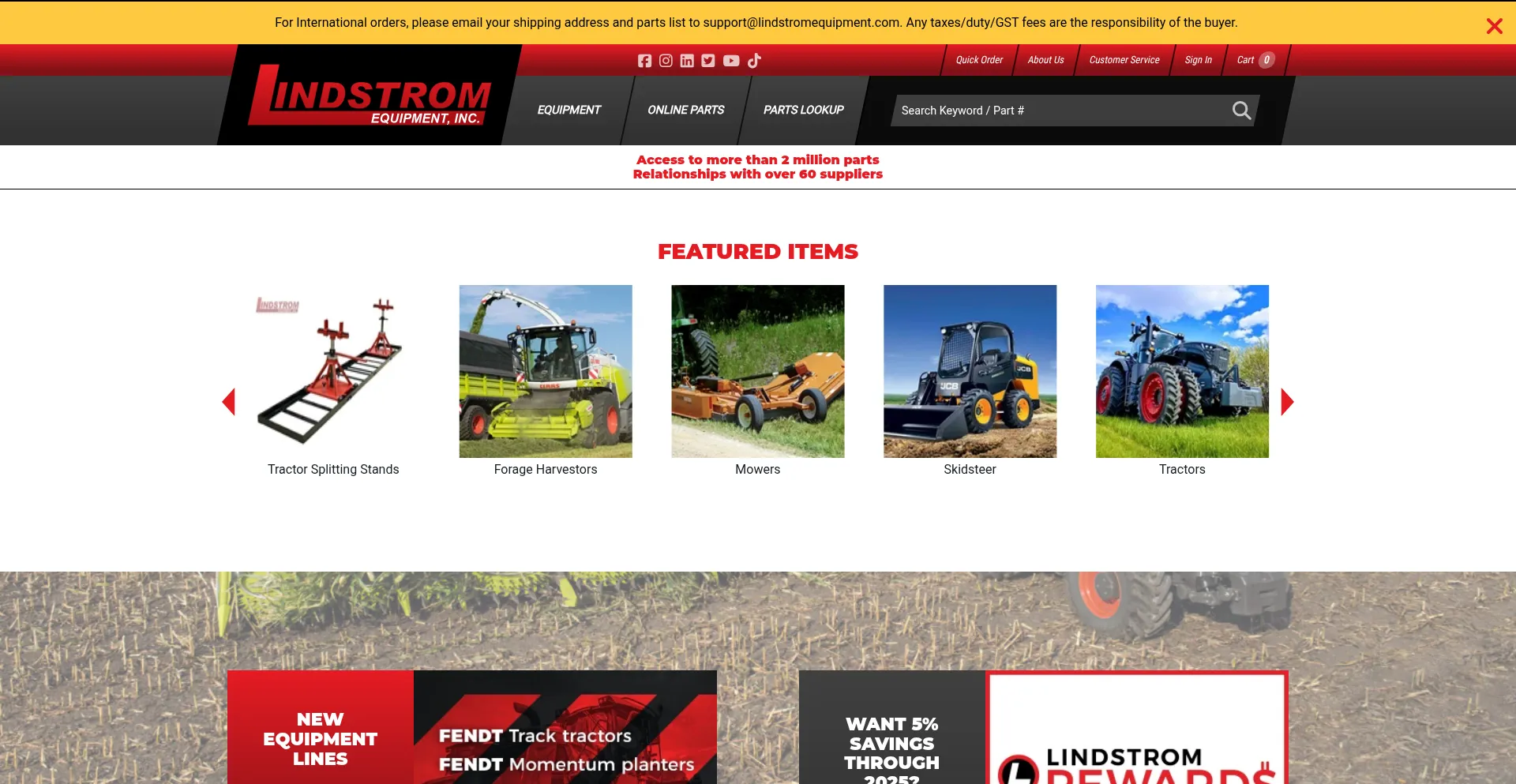 Lindstromequipment.com Screenshot