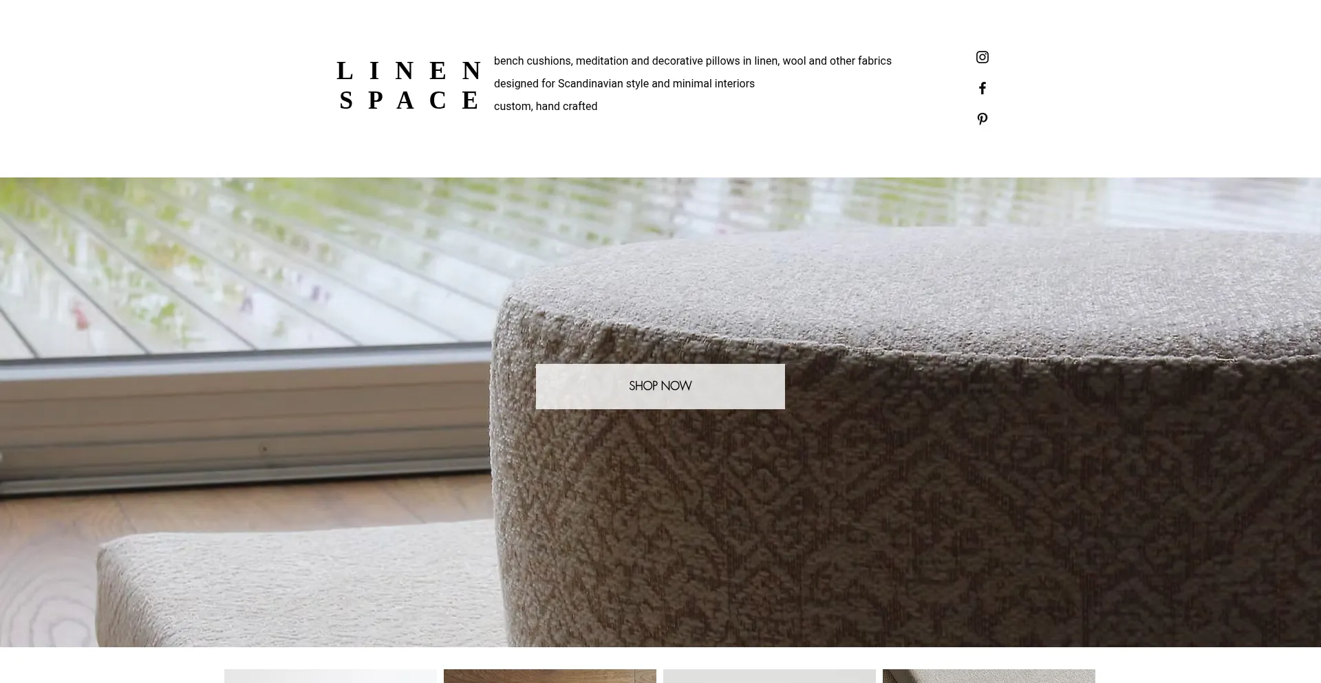 Website screenshot of Linenspace.com