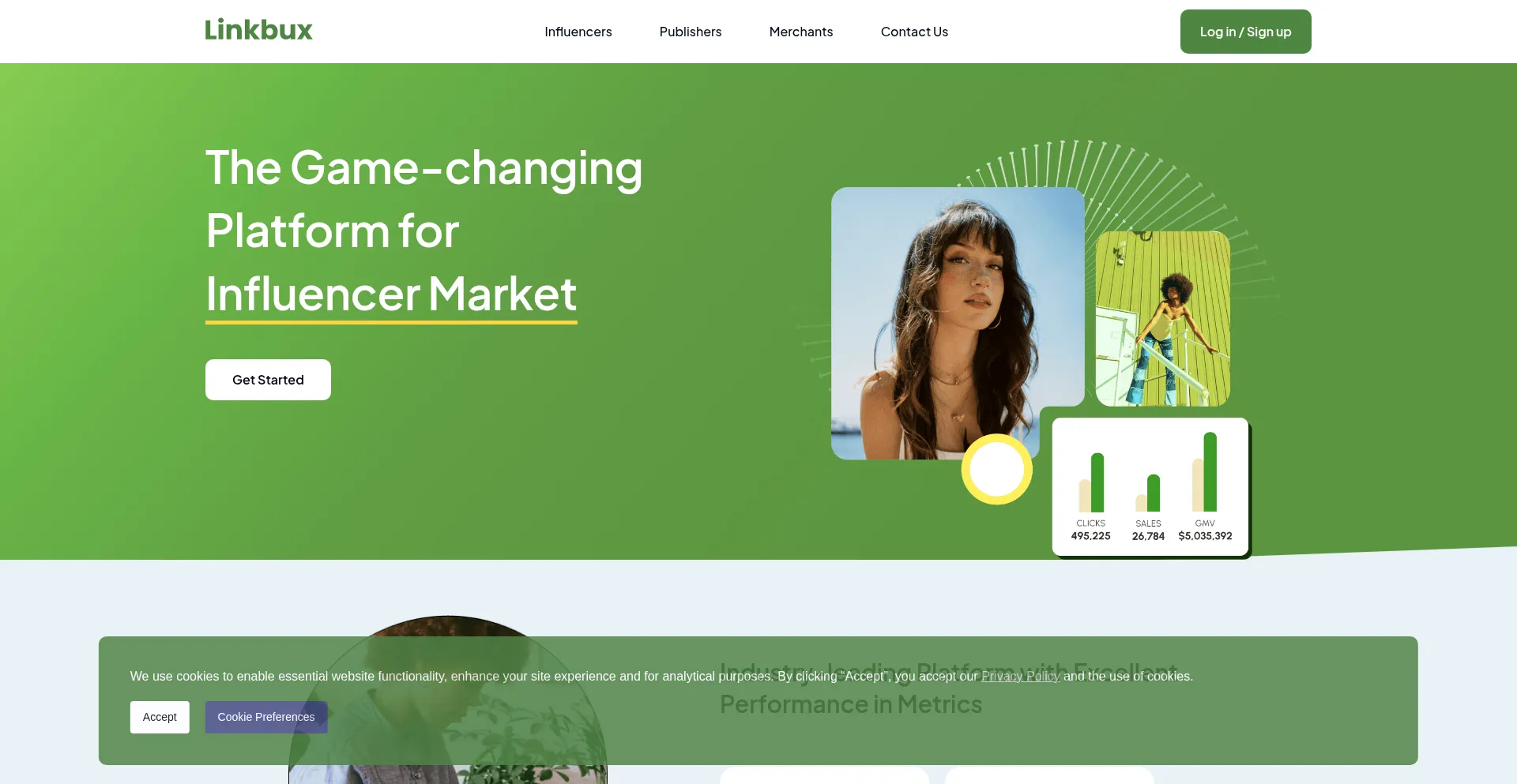Website screenshot of Linkbux.com