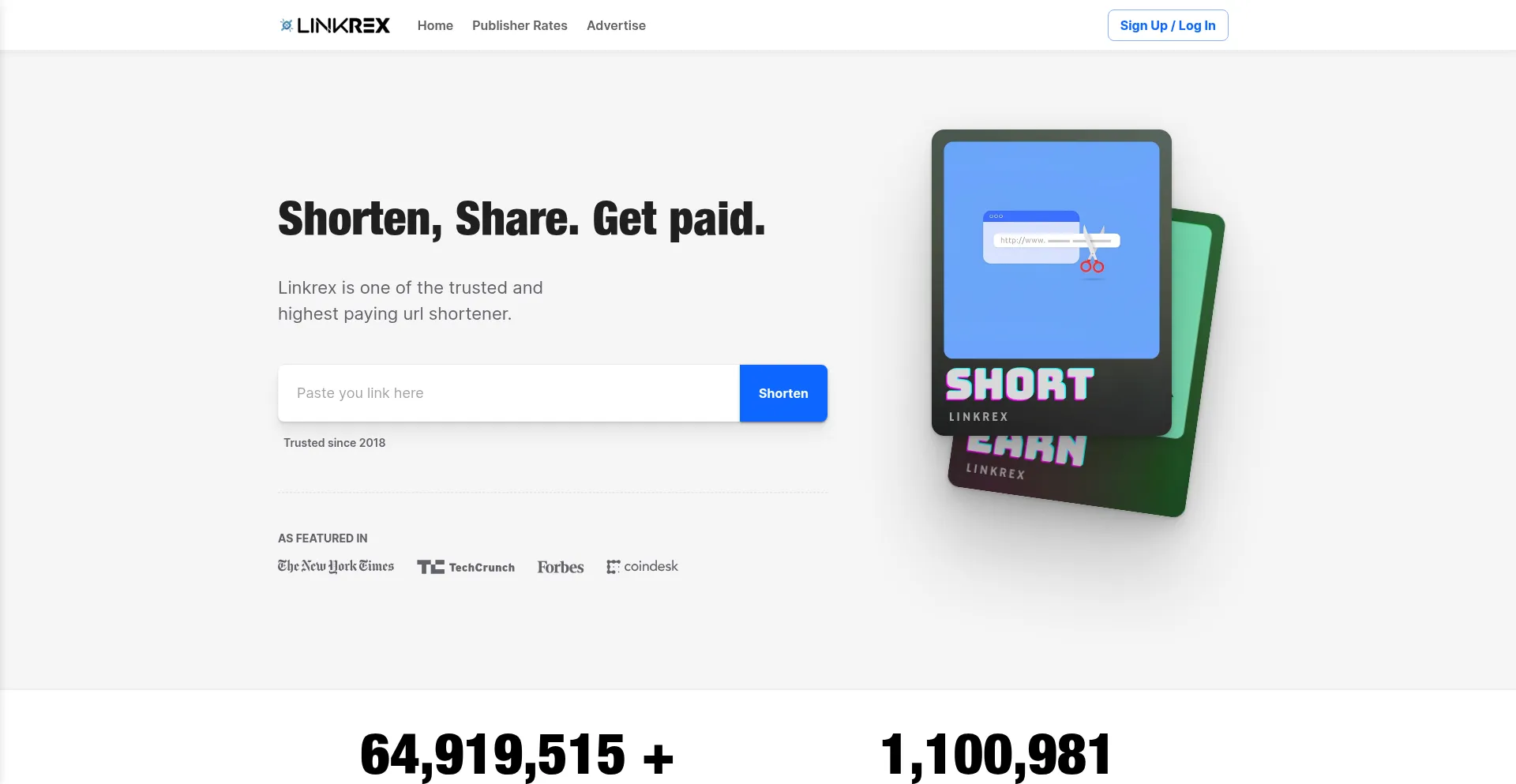 Website screenshot of Linkrex.net
