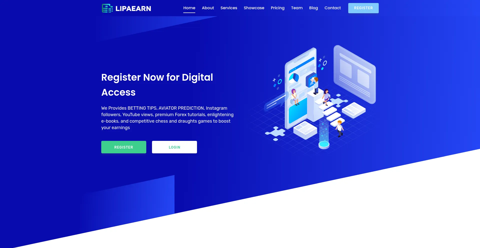 Website screenshot of Lipaearn.com