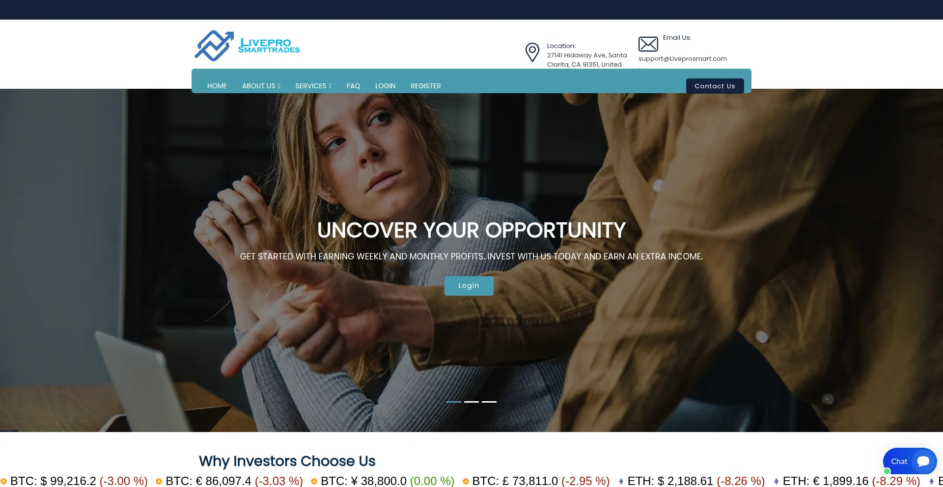 Website screenshot of Liveprosmart.com