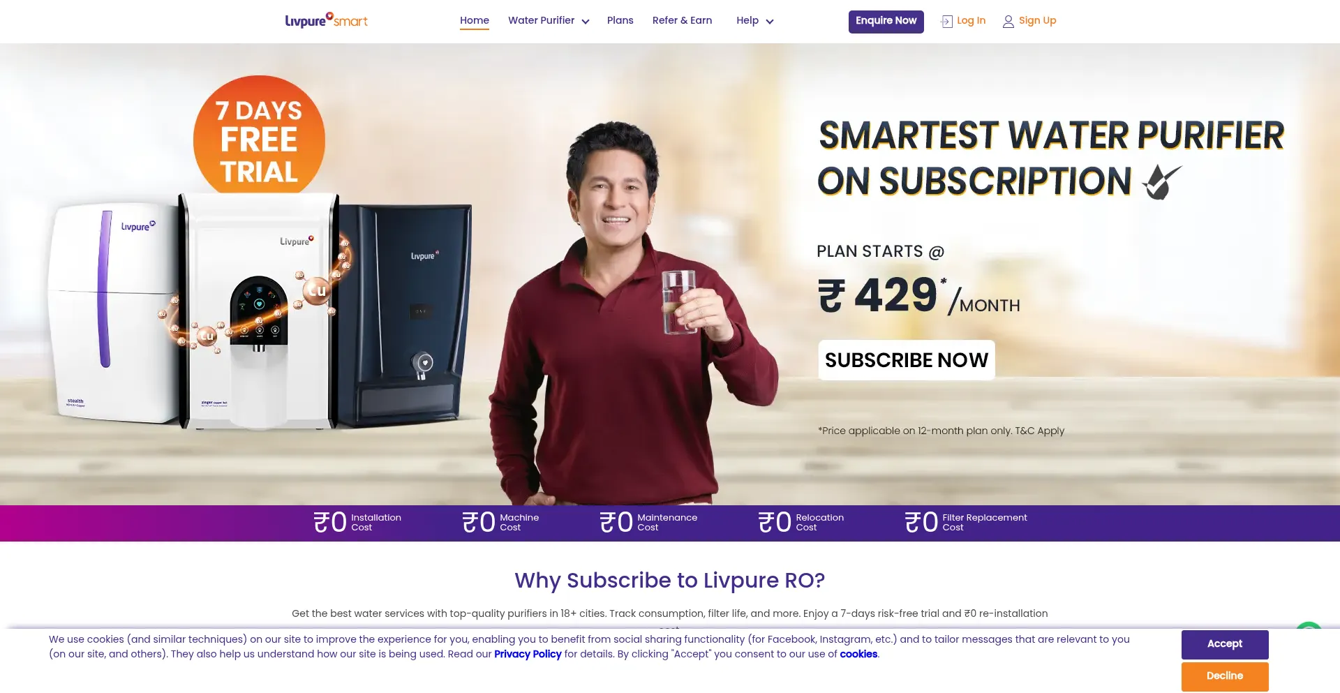Website screenshot of Livpuresmart.com