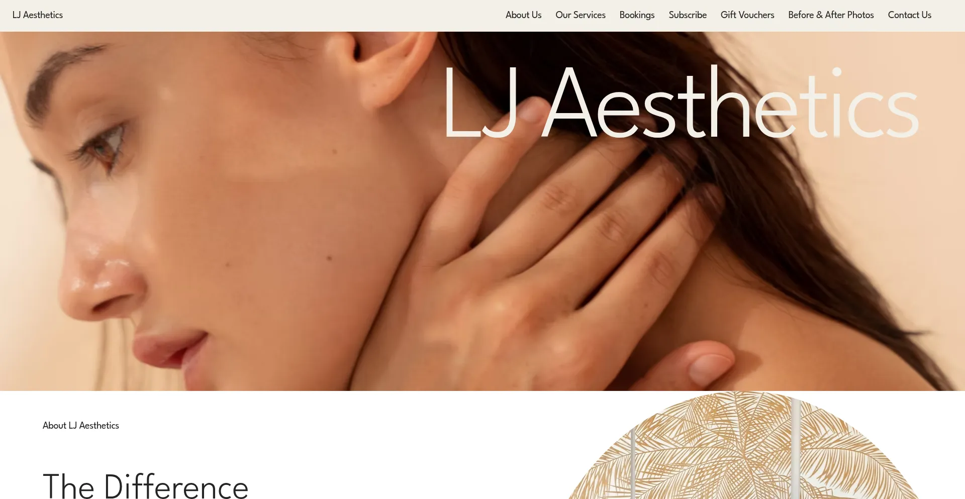 Website screenshot of Ljaesthetics.com.au