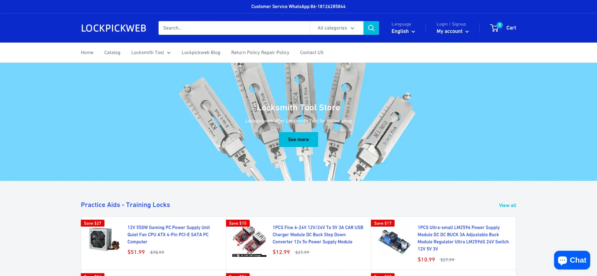 Website screenshot of Lockpickweb.com