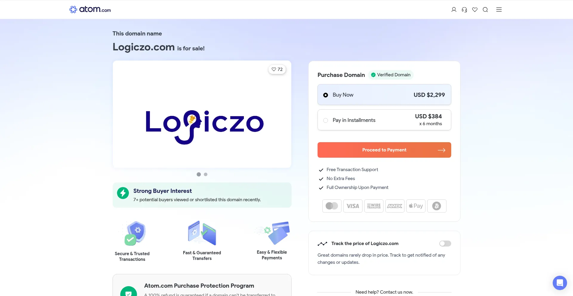 Website screenshot of Logiczo.com