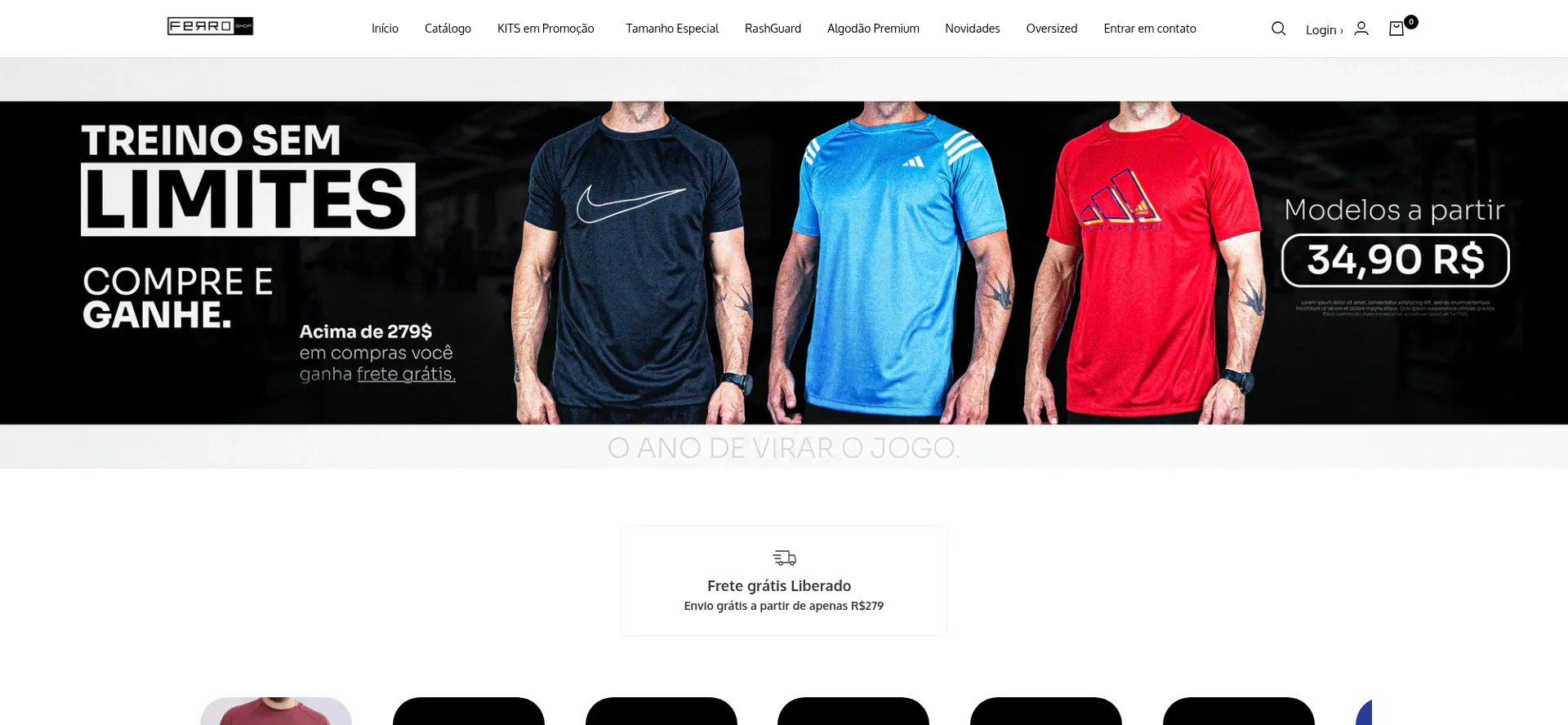 Website screenshot of Lojaferroshop.com.br