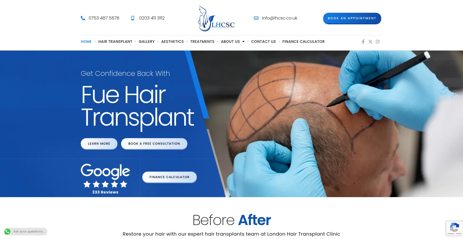 Londonhairtransplantclinic.uk Screenshot