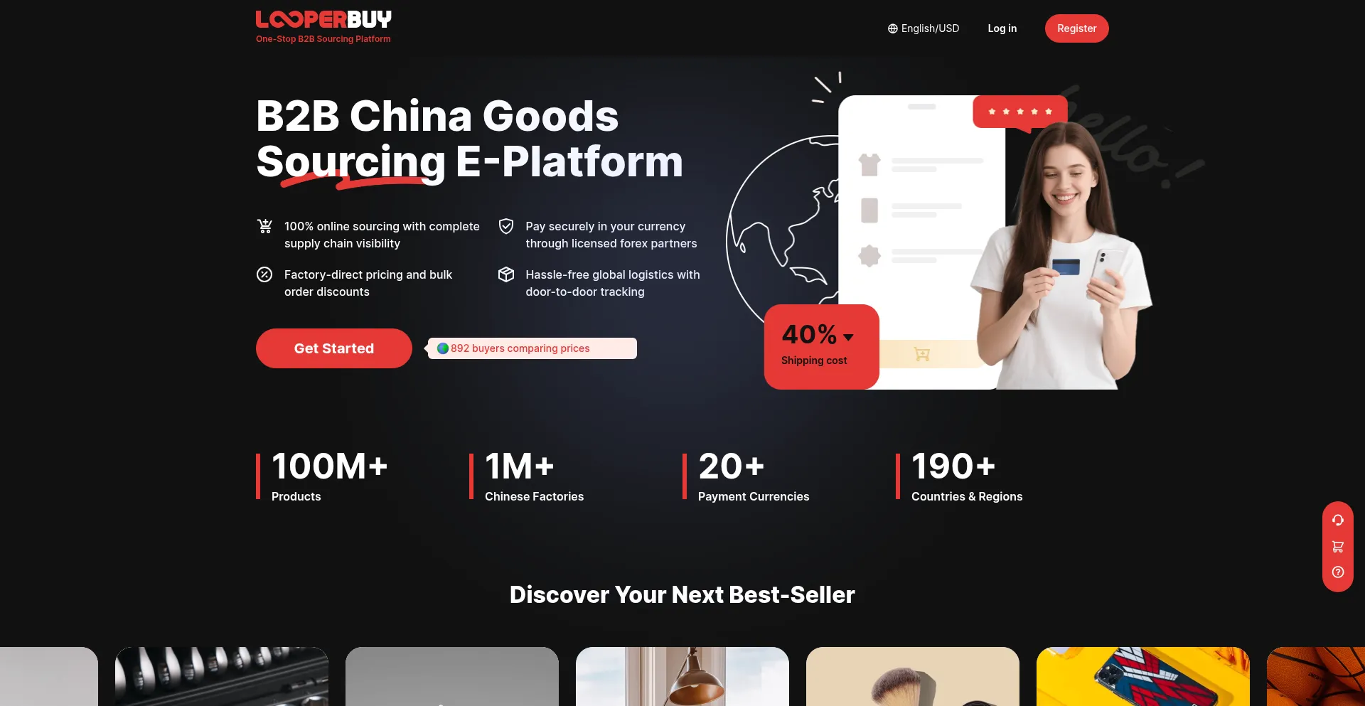 Website screenshot of Looperbuy.com