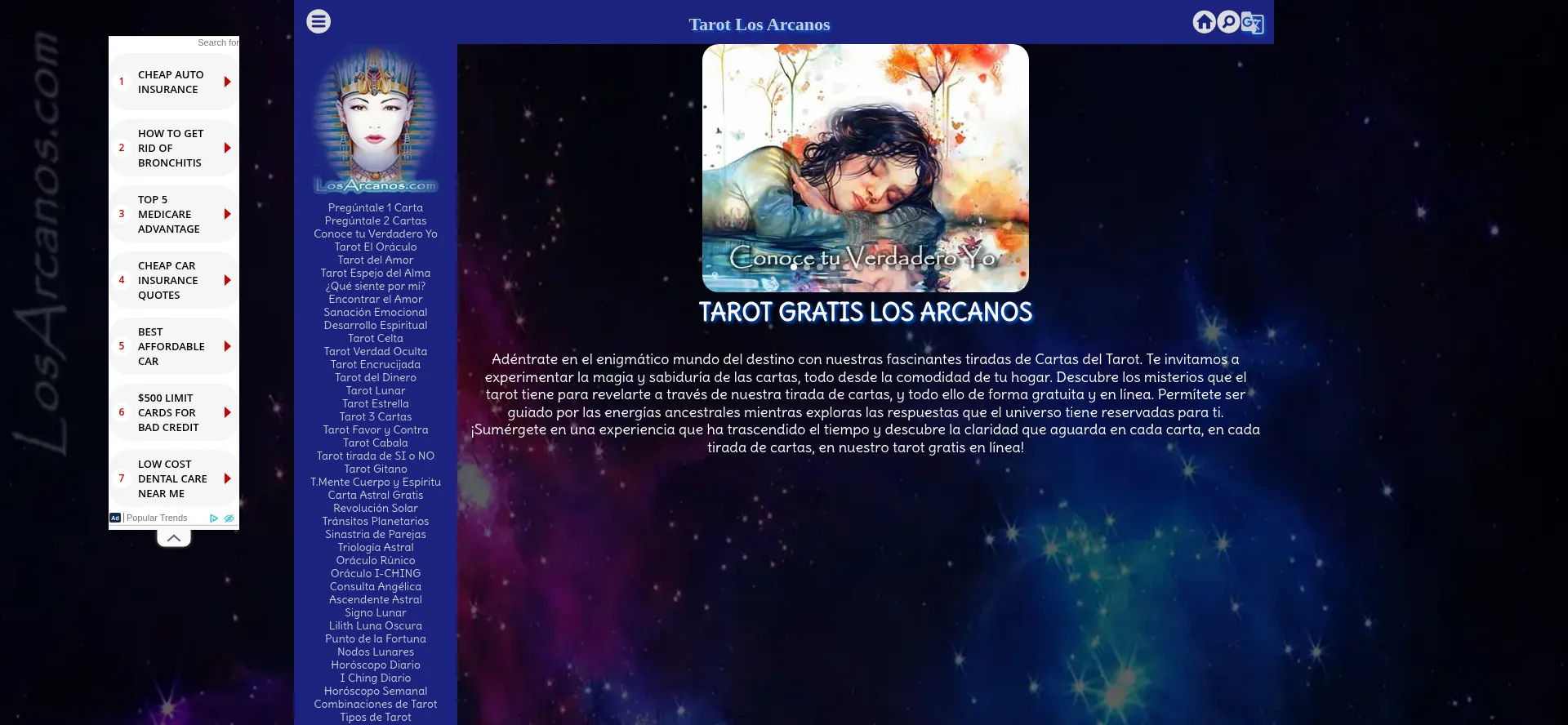 Website screenshot of Losarcanos.com