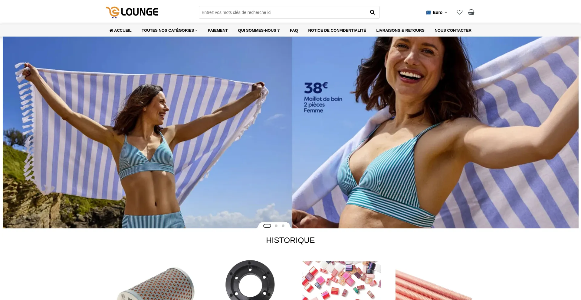 Website screenshot of Loungeluxefr.com
