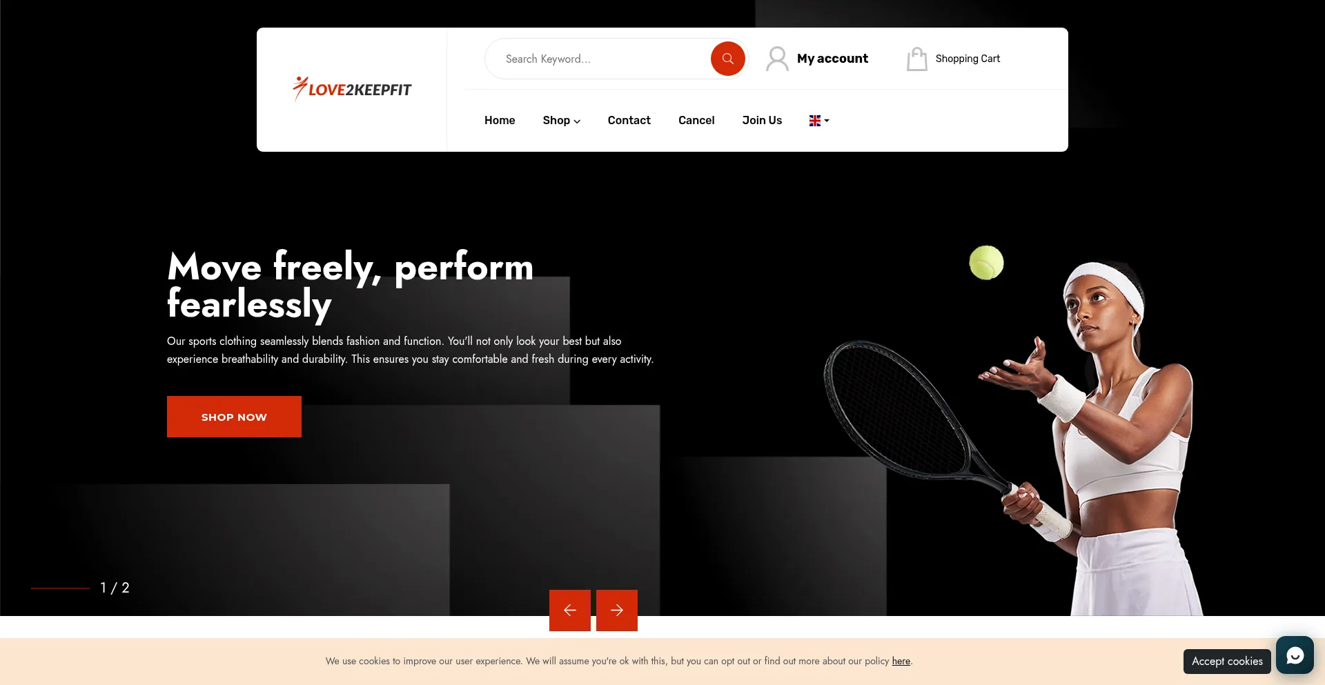 Love2keepfit.com Screenshot