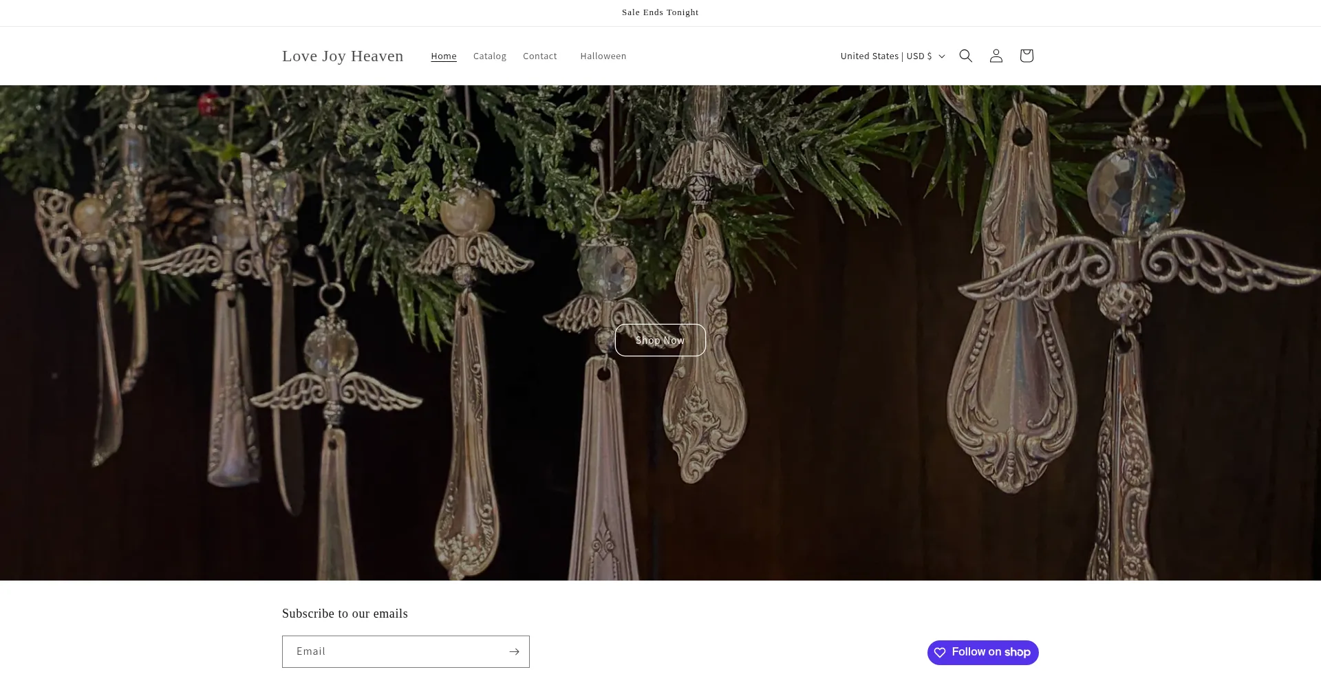 Website screenshot of Lovejoyheaven.com