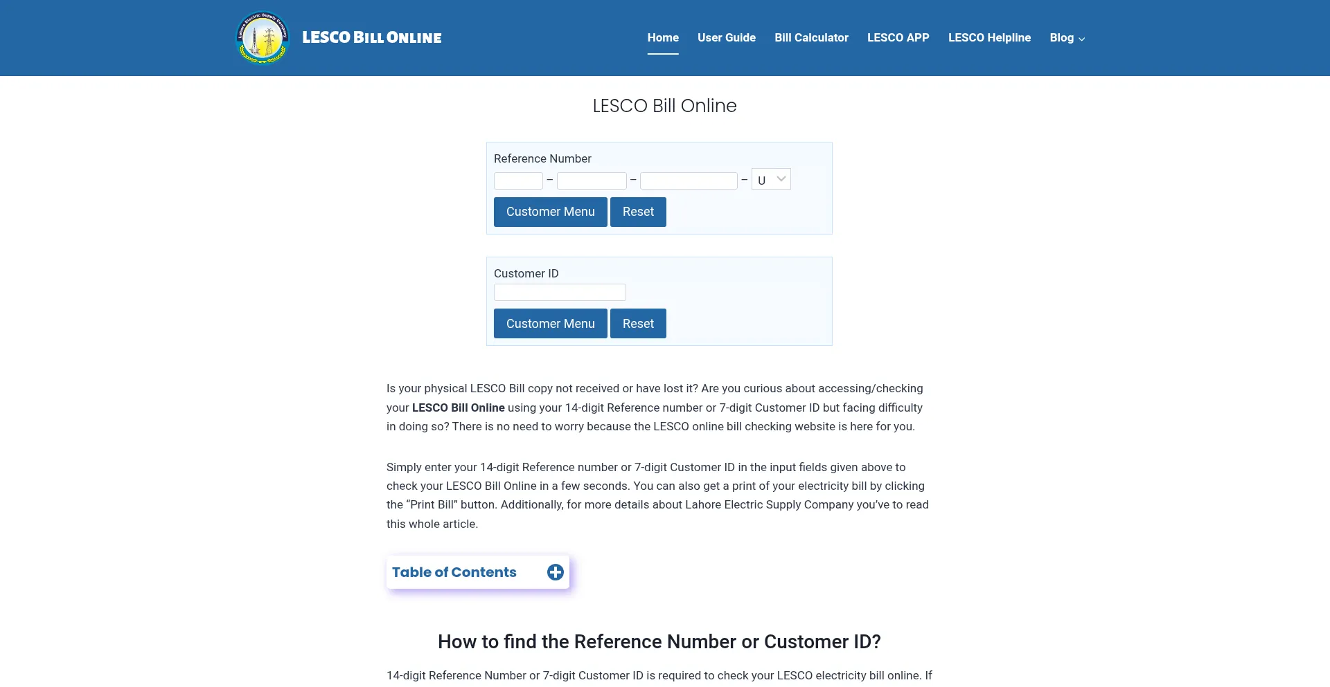 Website screenshot of Lscobill.pk