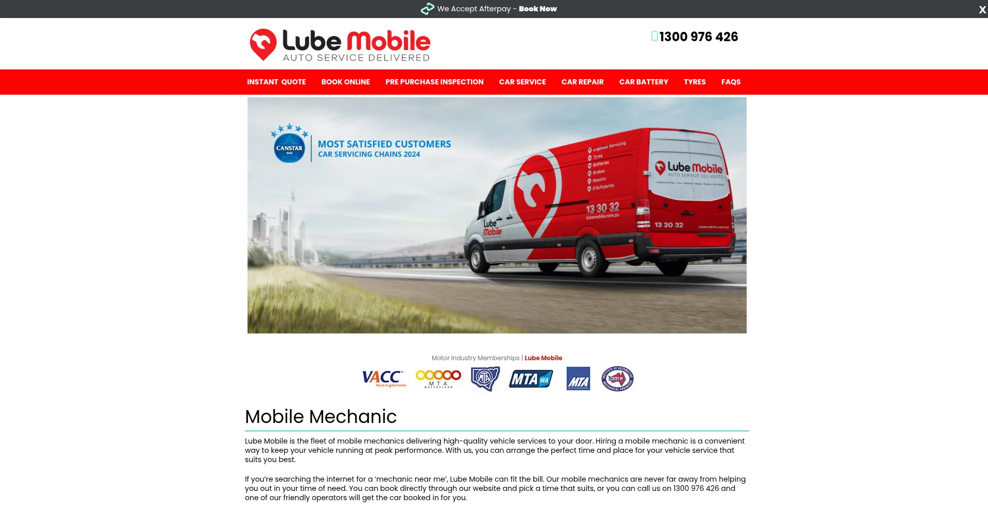 Lubemobile.com.au Screenshot