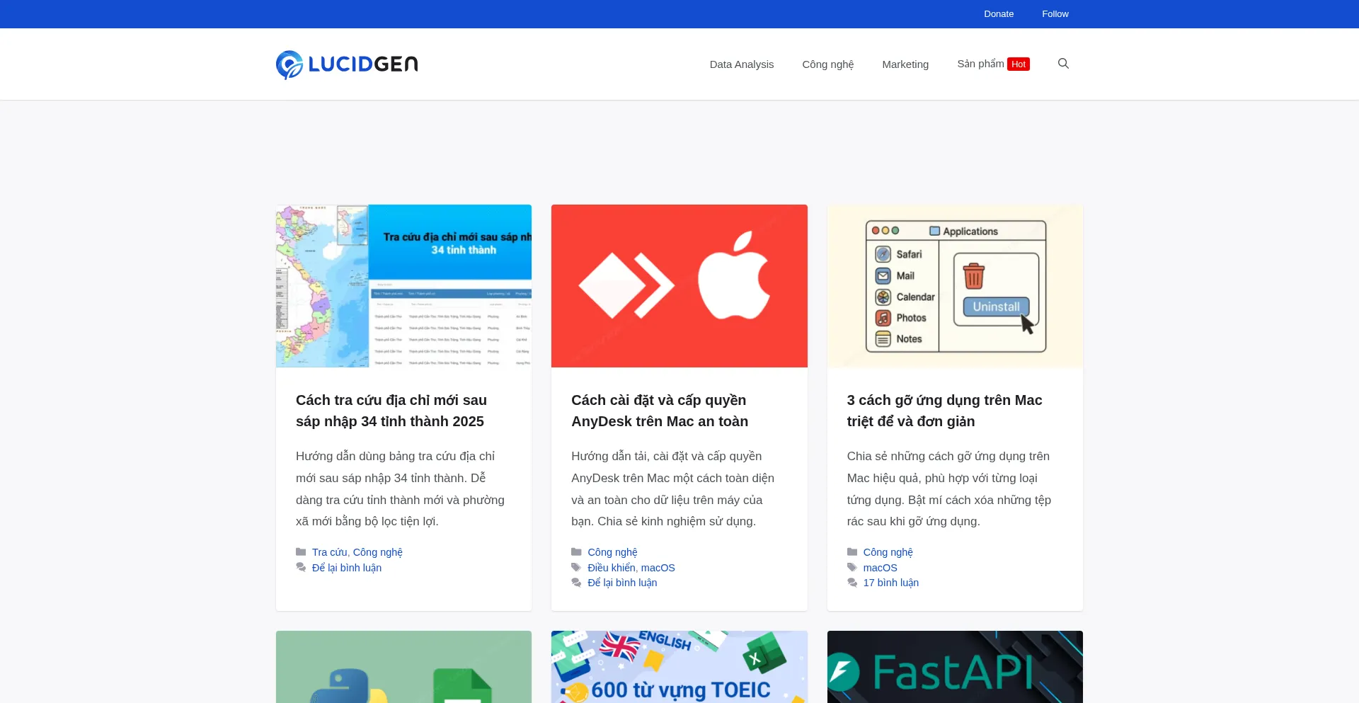 Website screenshot of Lucidgen.com
