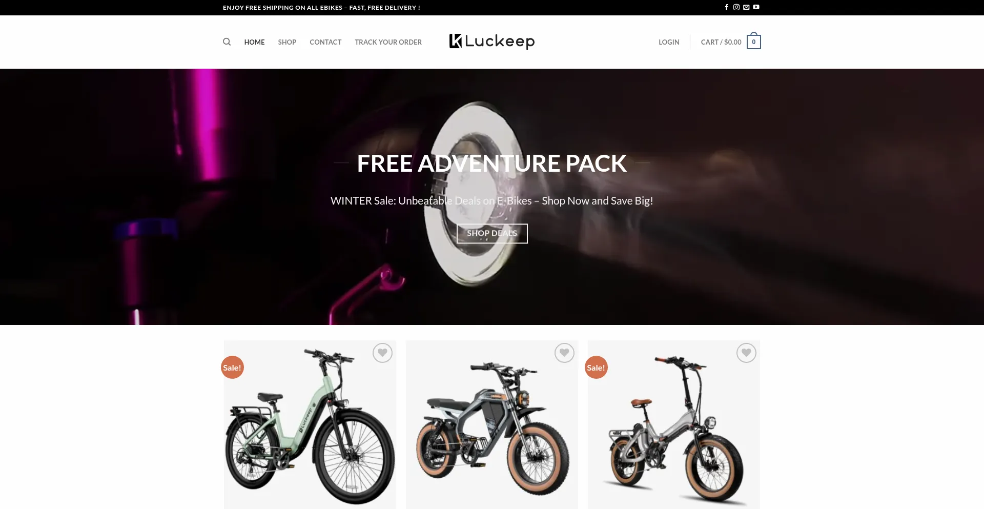 Website screenshot of Luckeep-bike.us