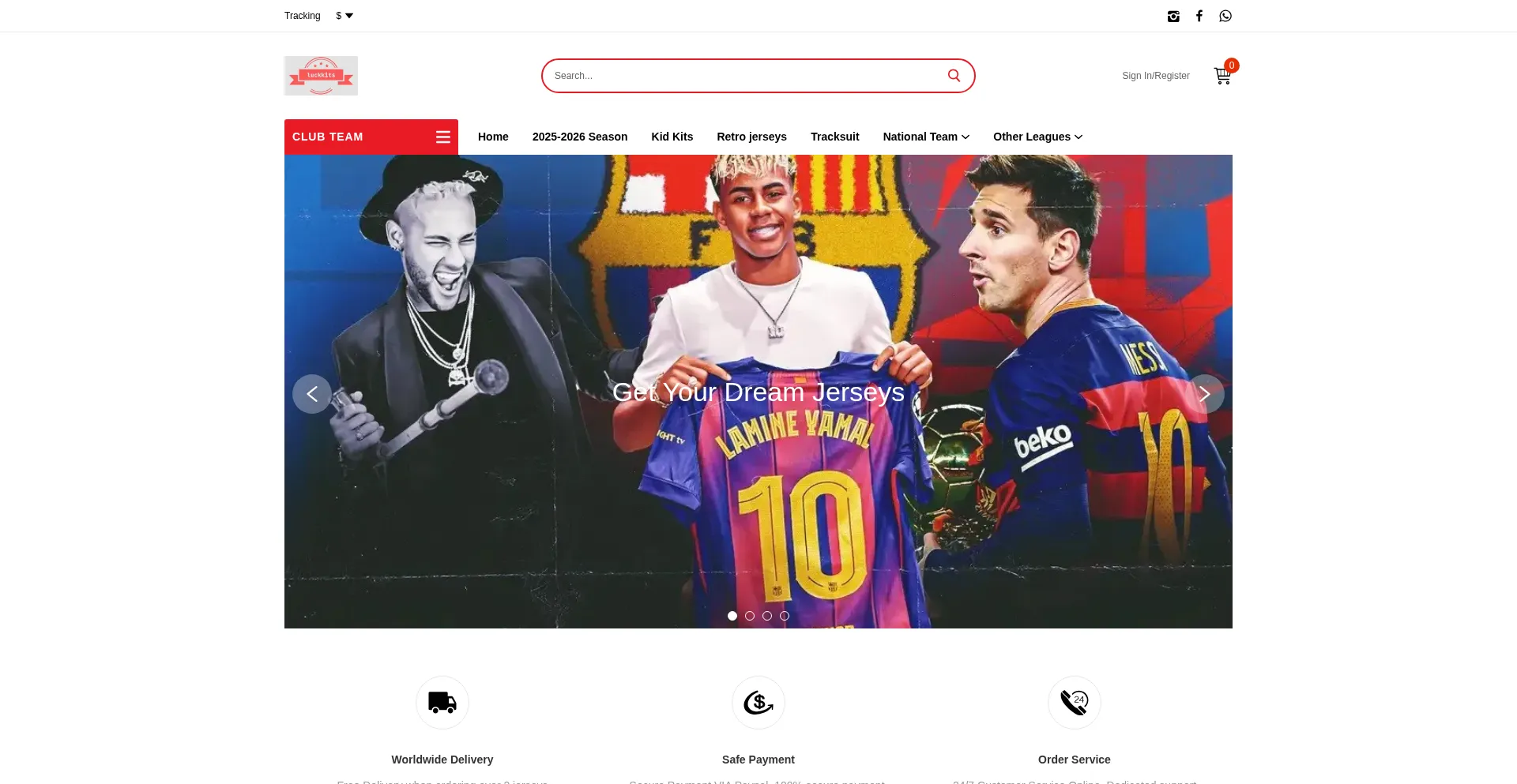 Website screenshot of Luckkits.com