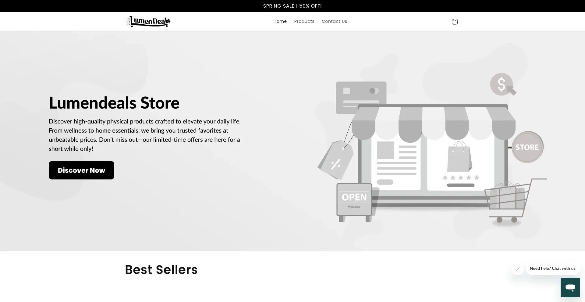 Website screenshot of Lumendeals.com