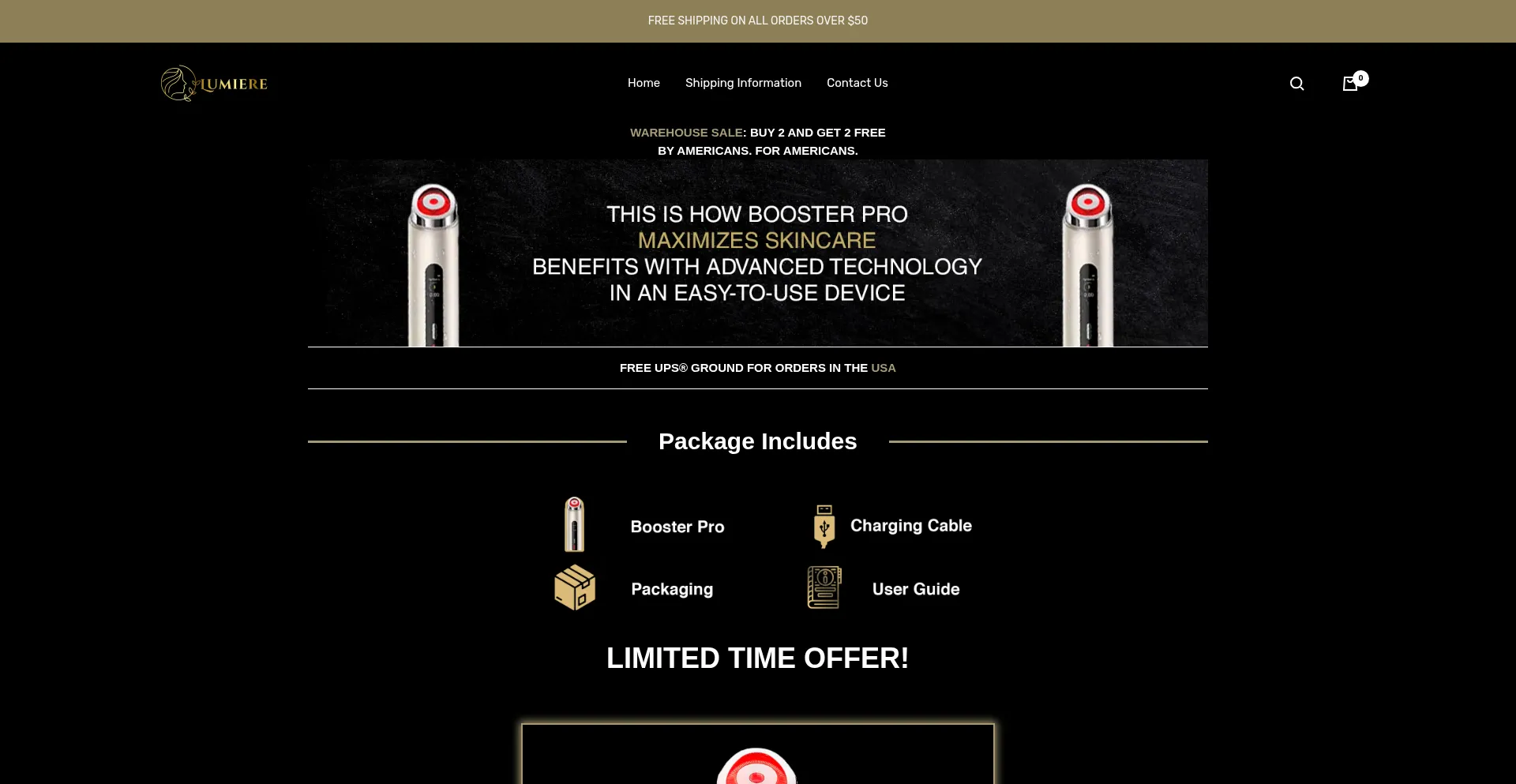 Website screenshot of Lumiereskinusa.com